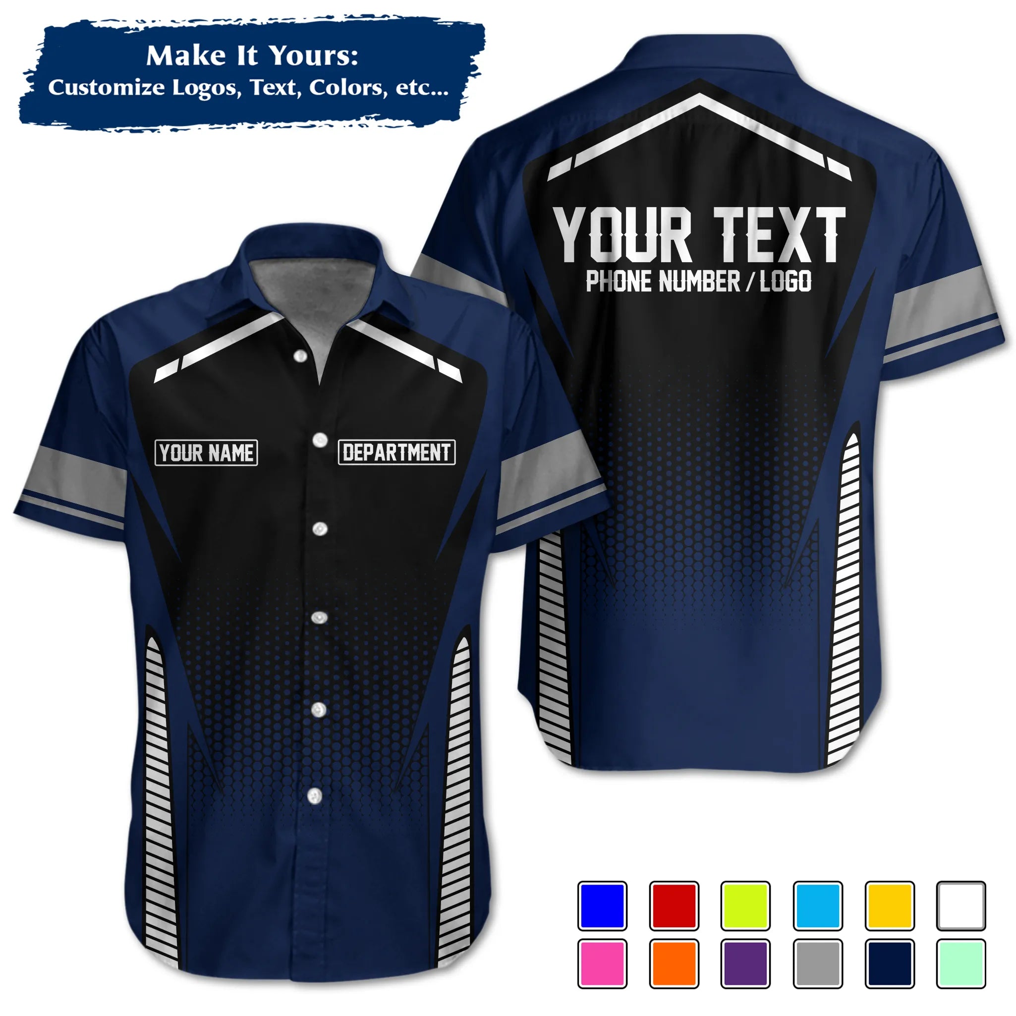 Custom Work Shirt & Uniform – Personalized with Company Logo, Name & Contact Inf UNF12