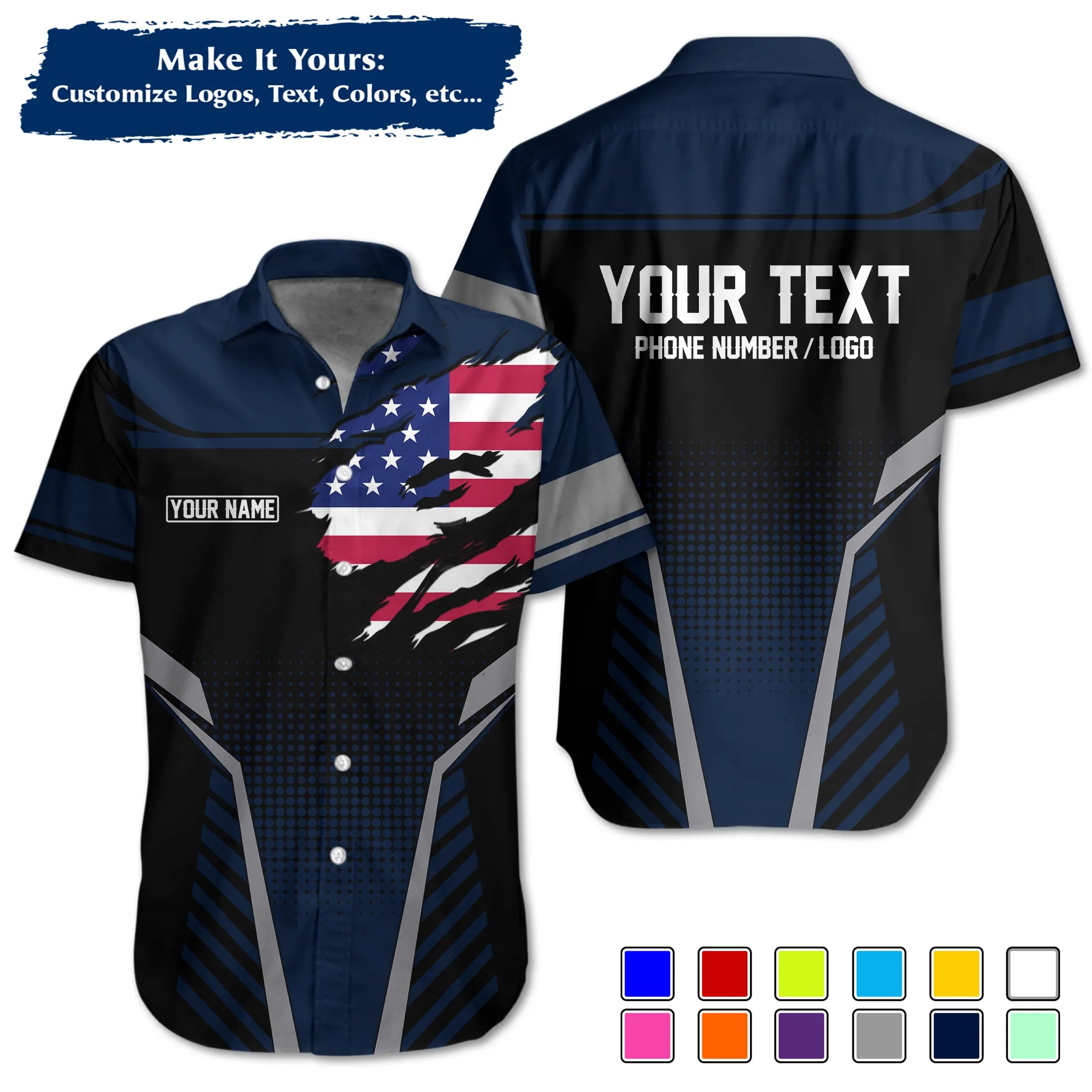 Custom Work Shirt & Uniform – Personalized with Company Logo, Name & Contact Inf UNF14