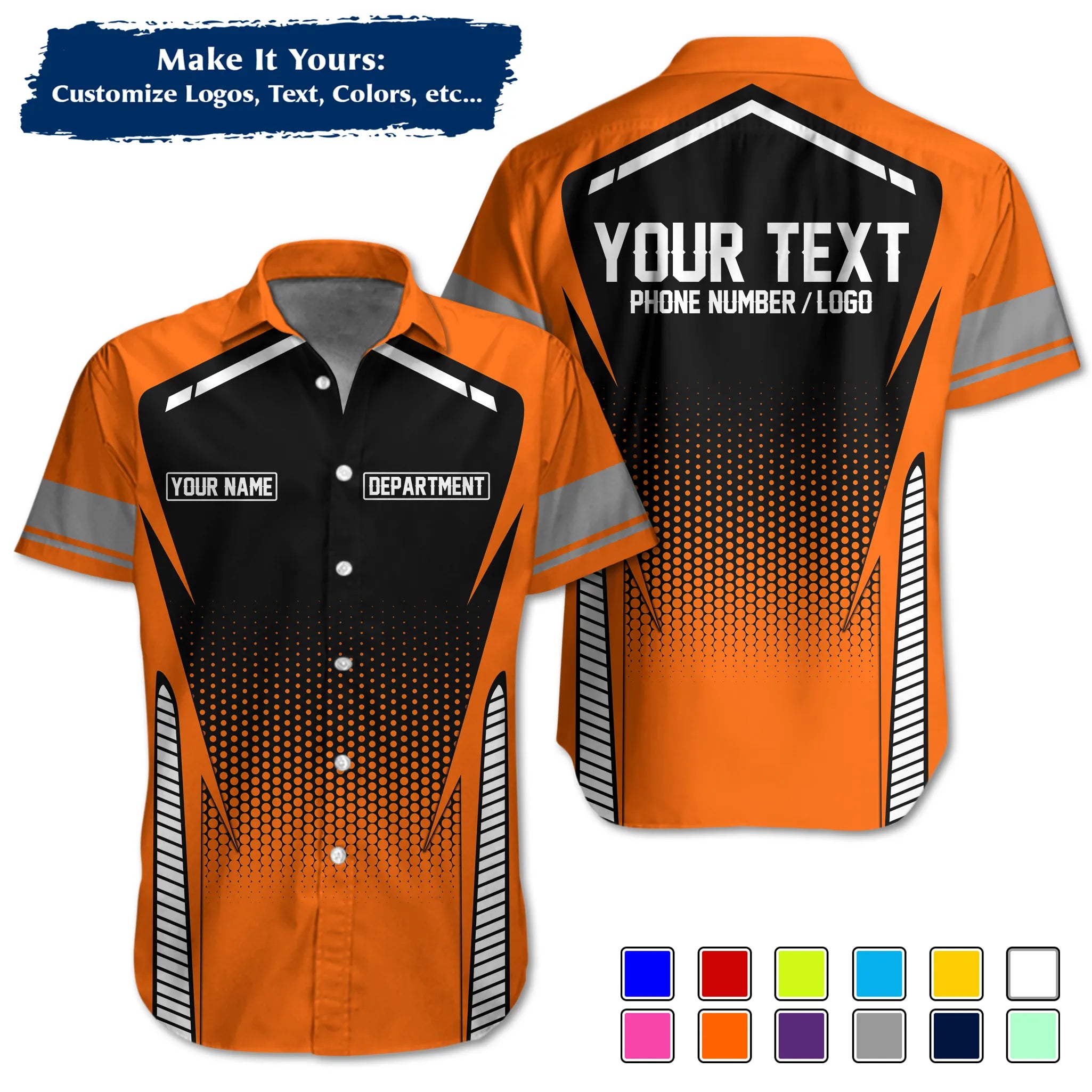 Custom Work Shirt & Uniform – Personalized with Company Logo, Name & Contact Inf UNF12