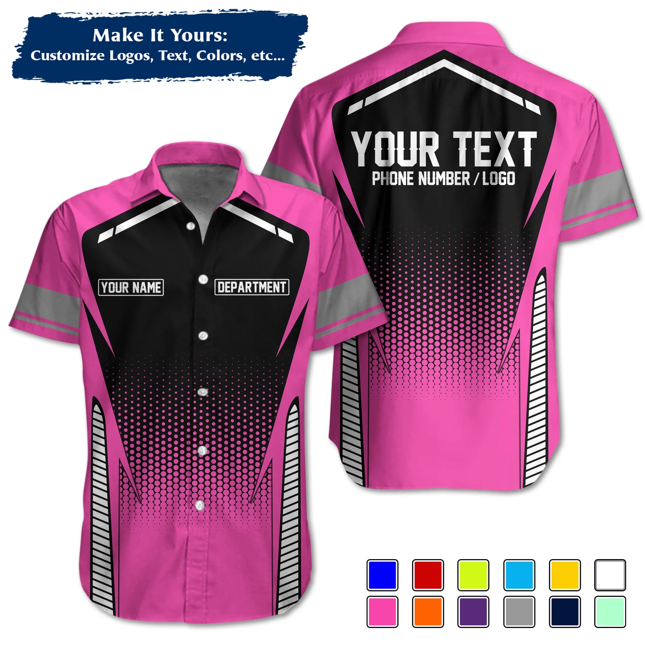 Custom Work Shirt & Uniform – Personalized with Company Logo, Name & Contact Inf UNF12