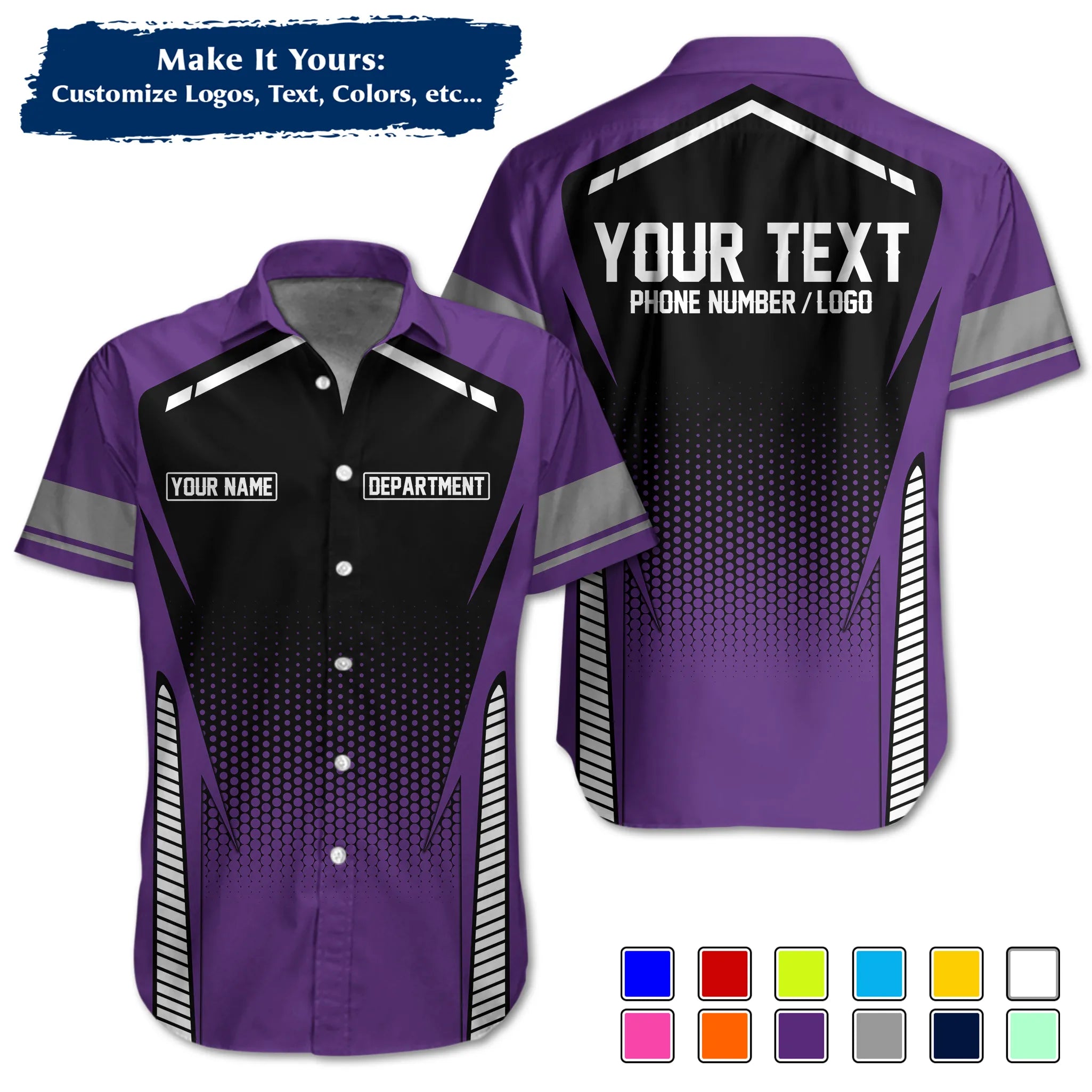 Custom Work Shirt & Uniform – Personalized with Company Logo, Name & Contact Inf UNF12