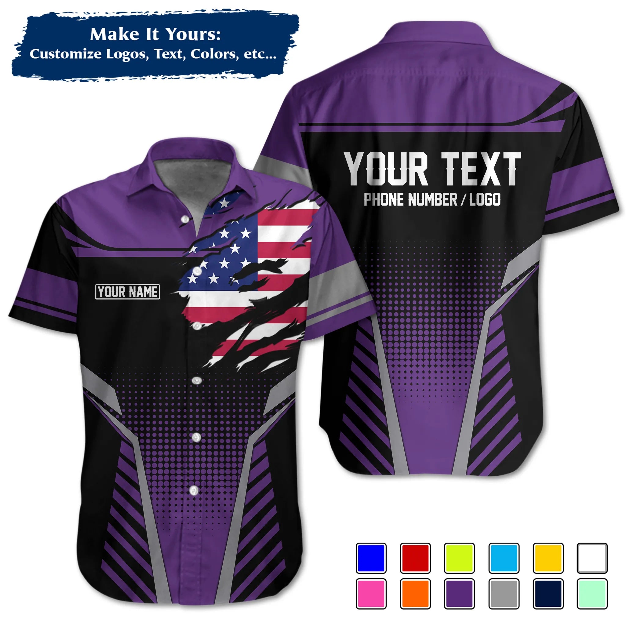 Custom Work Shirt & Uniform – Personalized with Company Logo, Name & Contact Inf UNF14