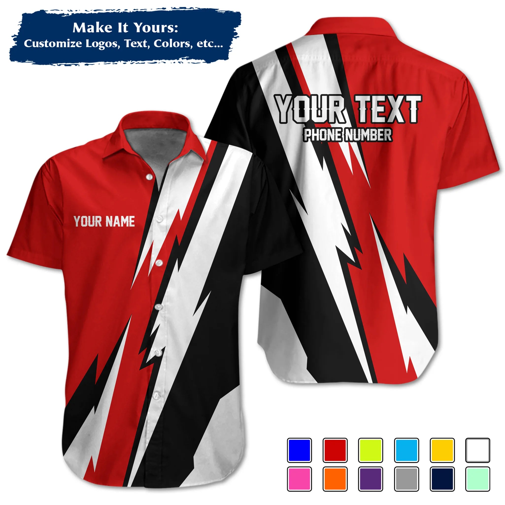 Custom Work Shirt & Uniform – Personalized with Company Logo, Name & Contact Inf UNF13