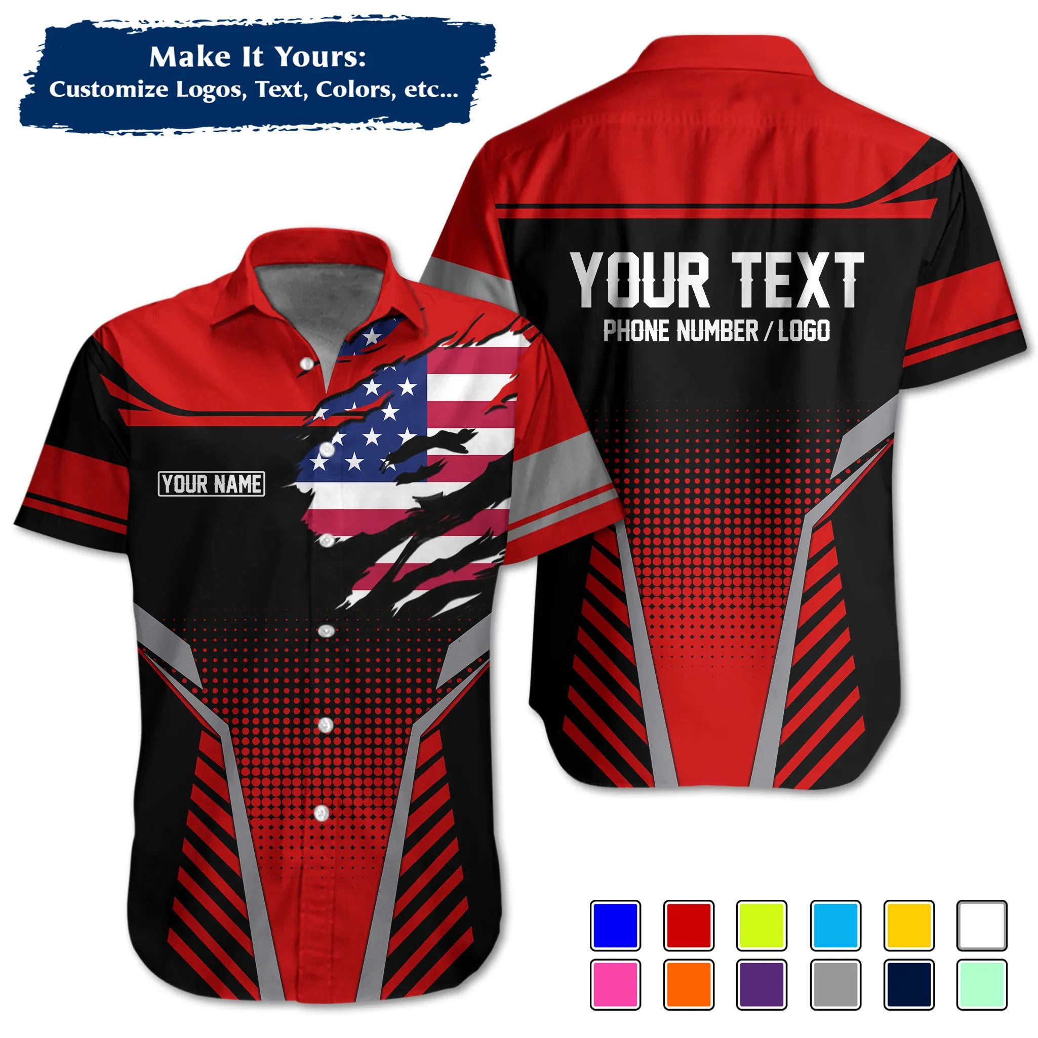 Custom Work Shirt & Uniform – Personalized with Company Logo, Name & Contact Inf UNF14