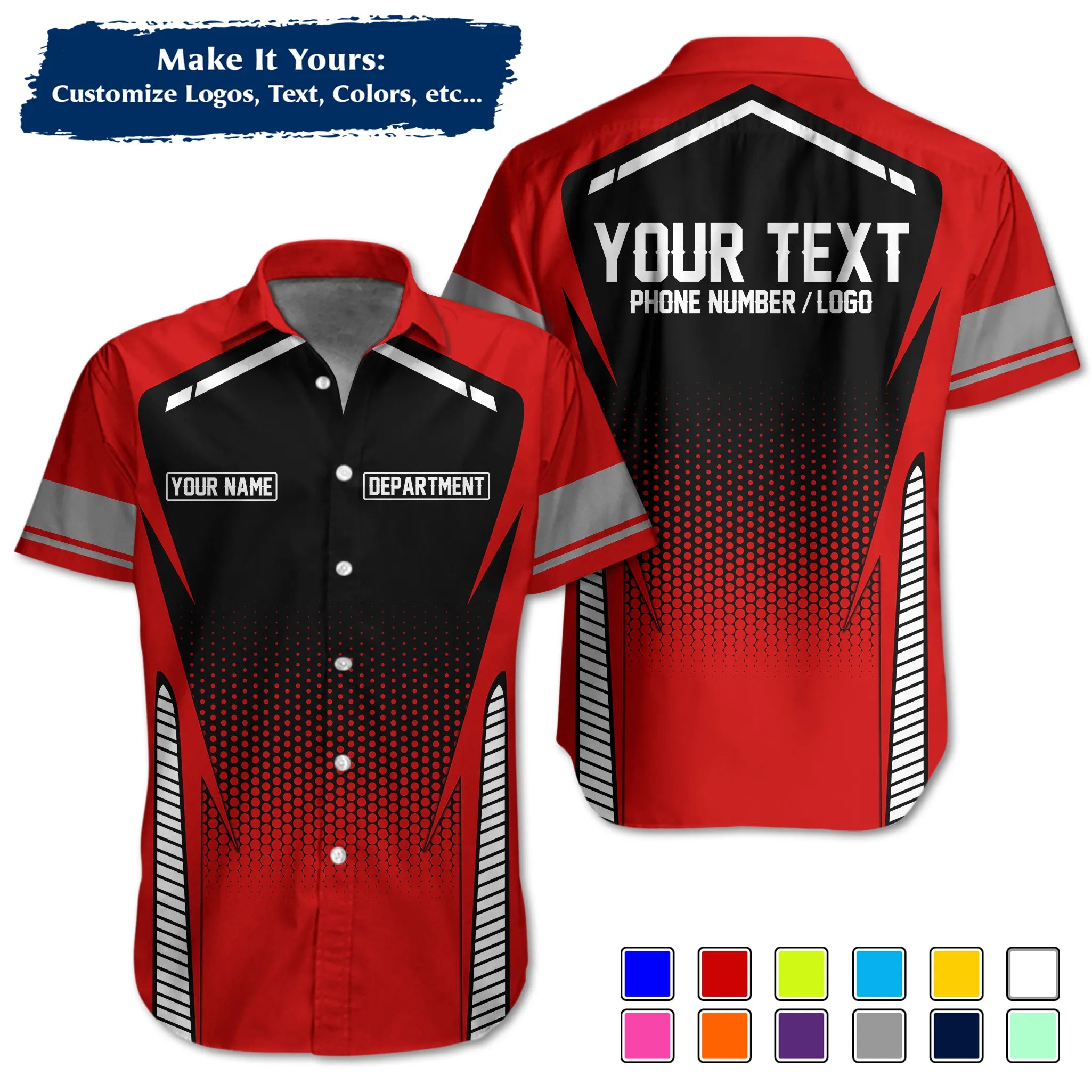 Custom Work Shirt & Uniform – Personalized with Company Logo, Name & Contact Inf UNF12