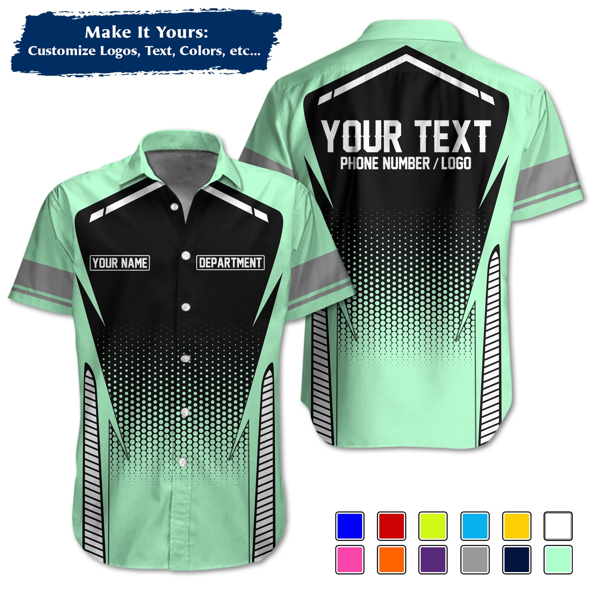 Custom Work Shirt & Uniform – Personalized with Company Logo, Name & Contact Inf UNF12