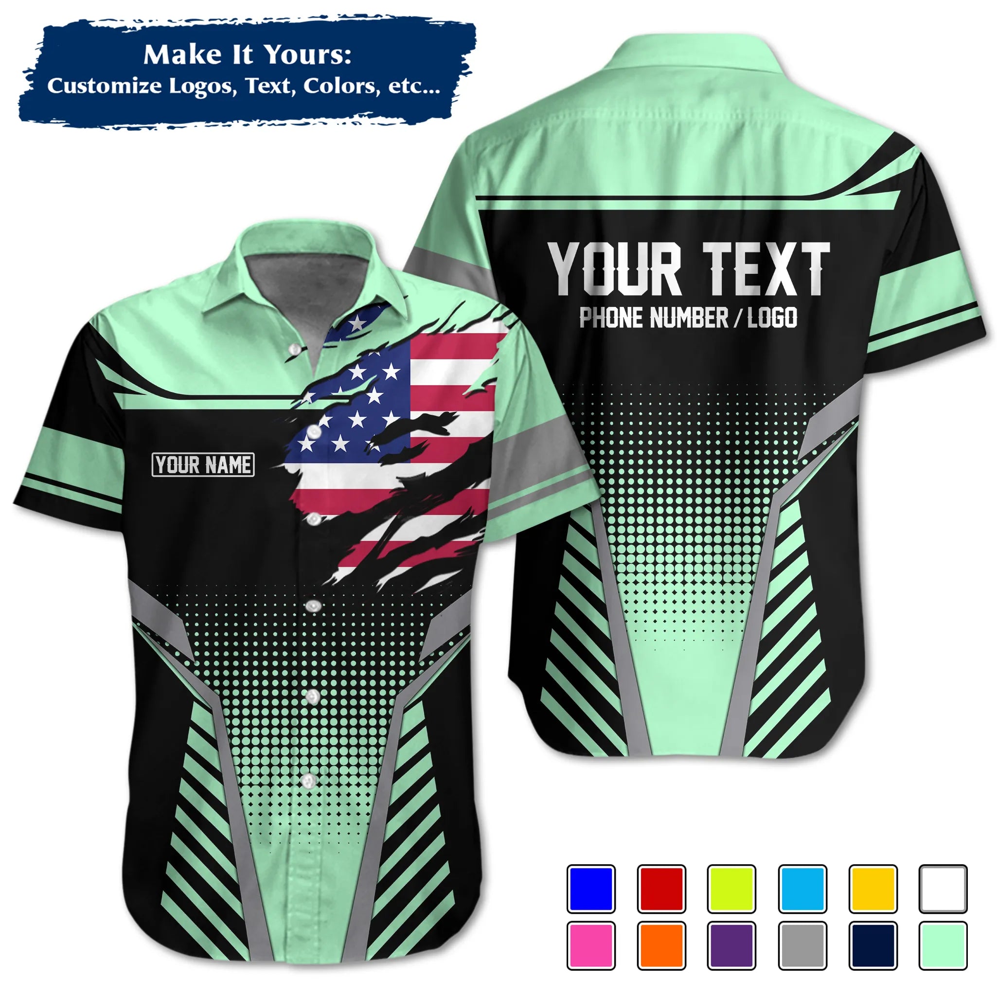 Custom Work Shirt & Uniform – Personalized with Company Logo, Name & Contact Inf UNF14