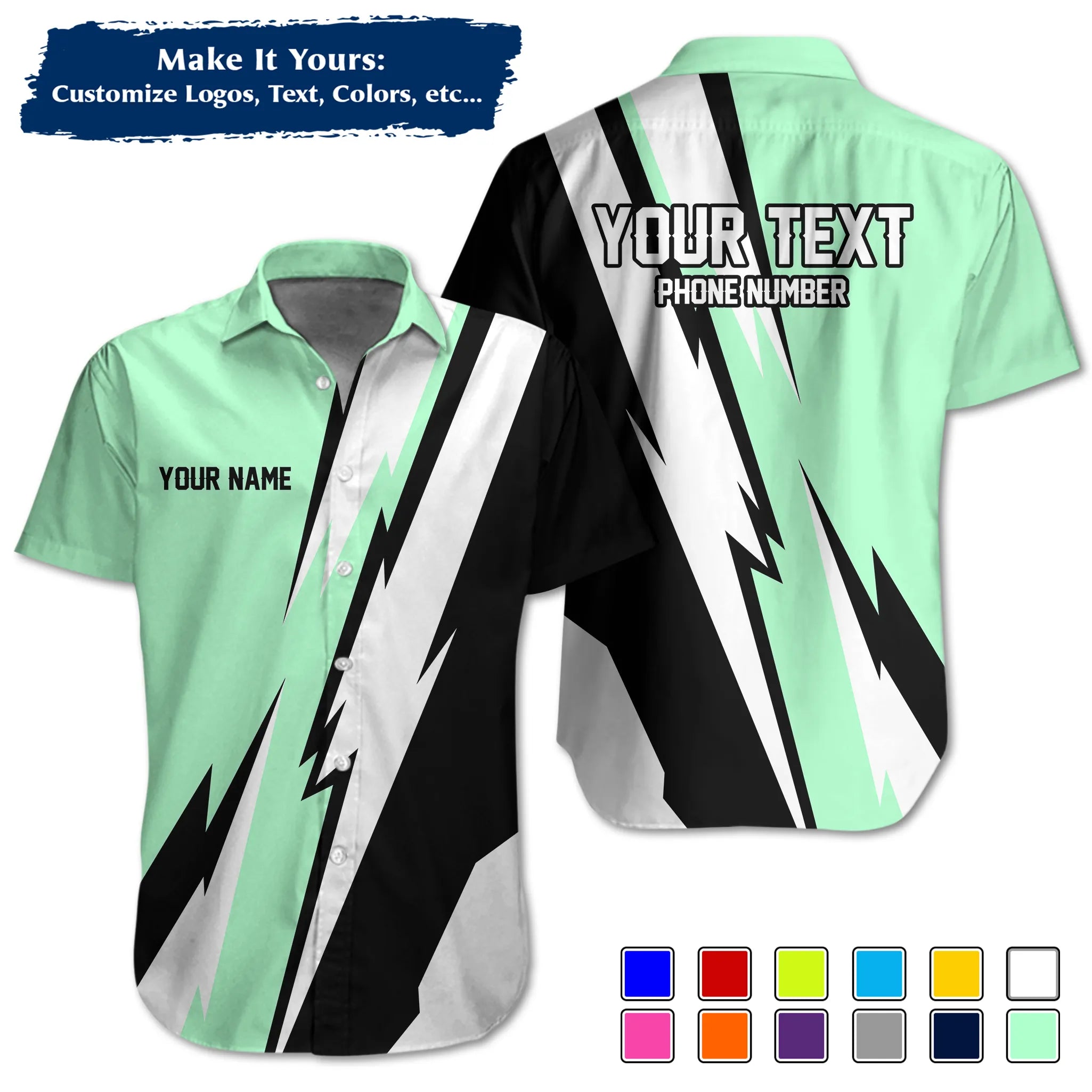Custom Work Shirt & Uniform – Personalized with Company Logo, Name & Contact Inf UNF13