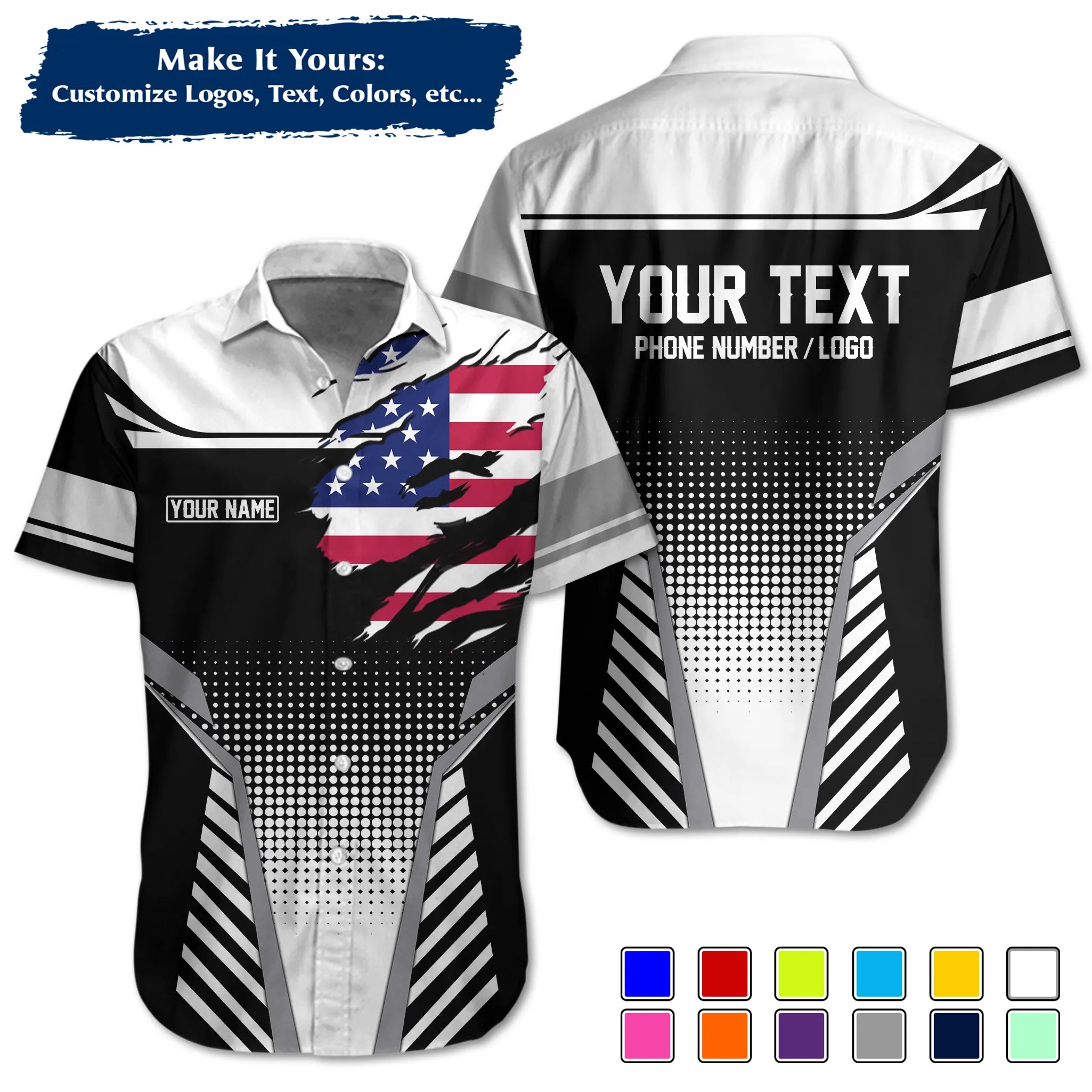 Custom Work Shirt & Uniform – Personalized with Company Logo, Name & Contact Inf UNF14