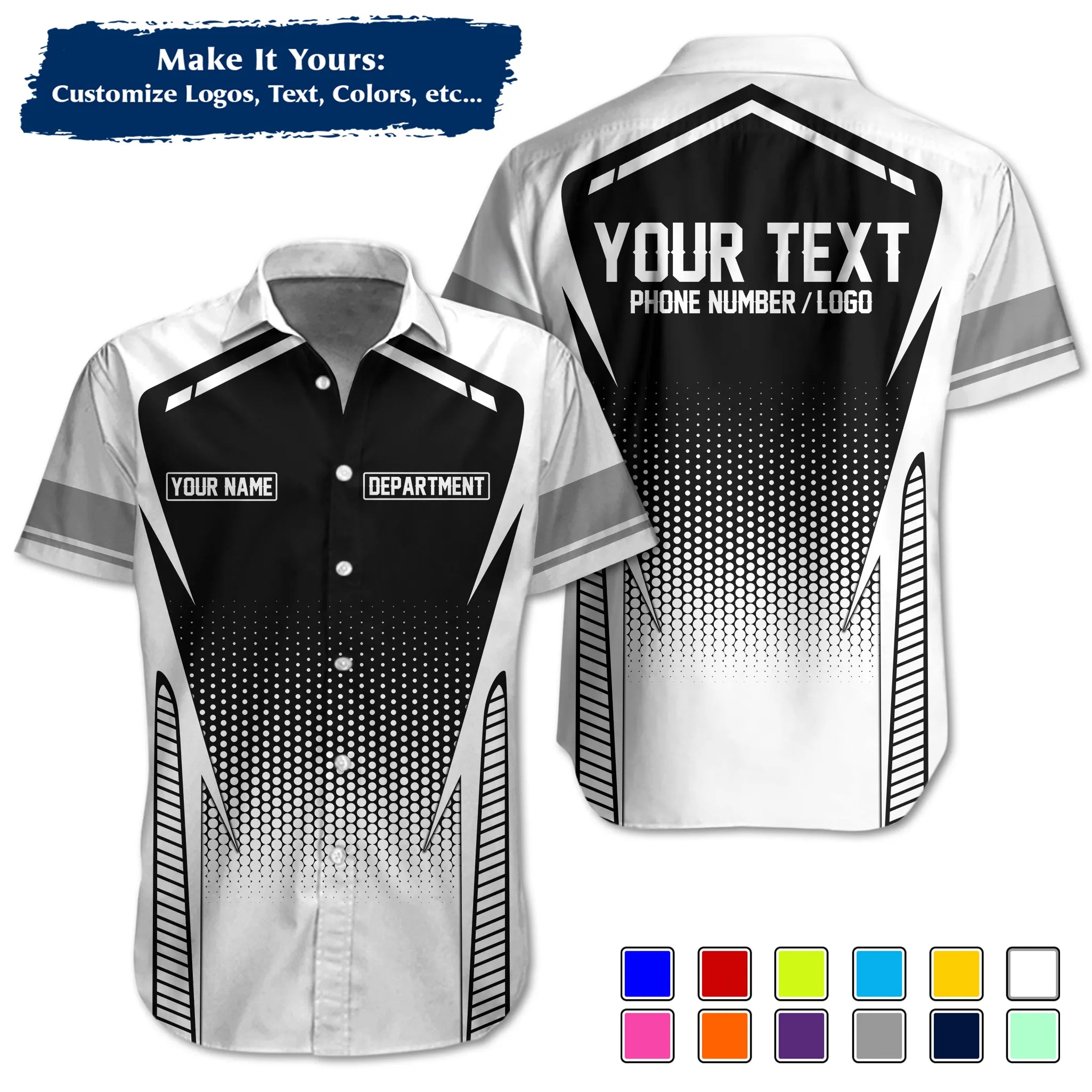 Custom Work Shirt & Uniform – Personalized with Company Logo, Name & Contact Inf UNF12