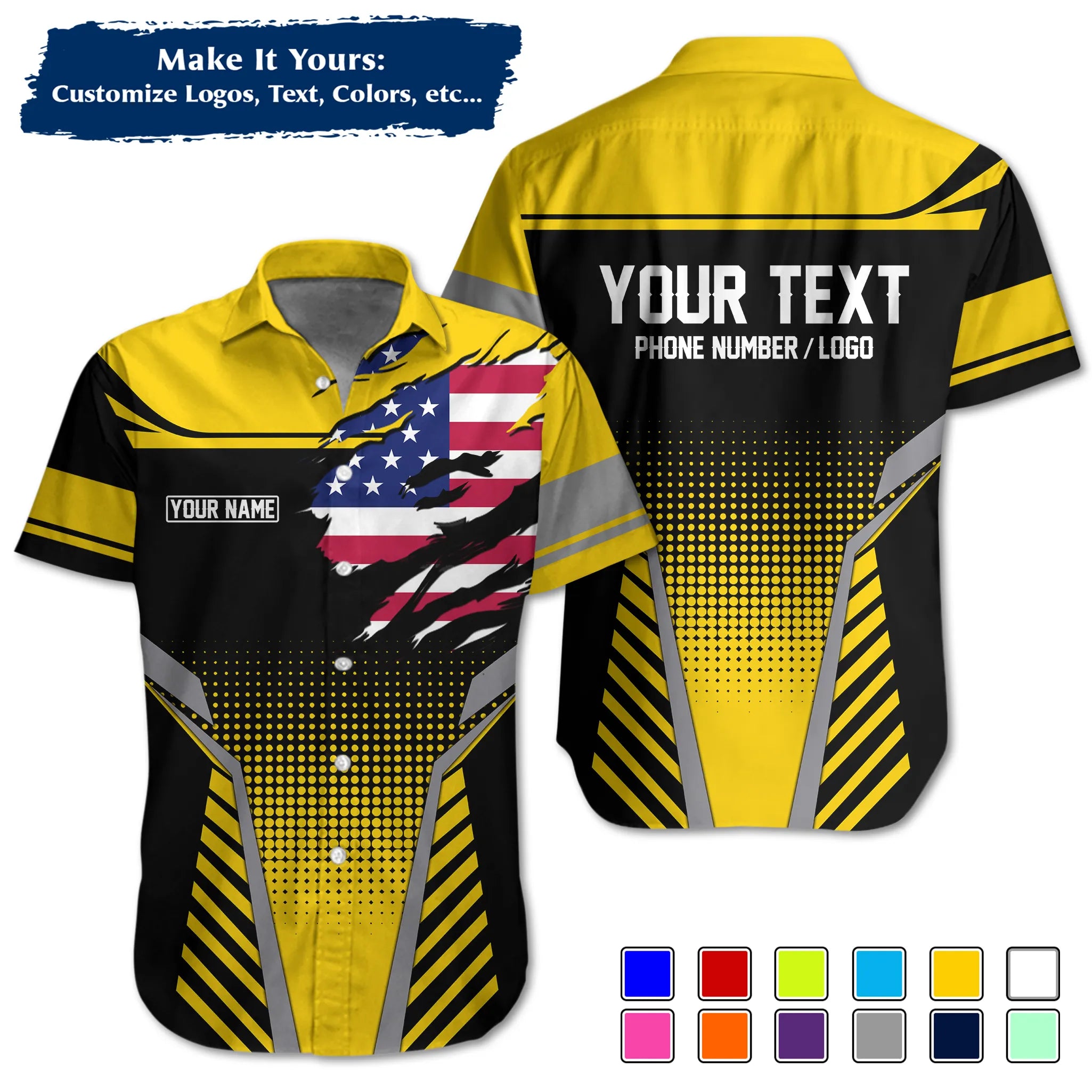 Custom Work Shirt & Uniform – Personalized with Company Logo, Name & Contact Inf UNF14