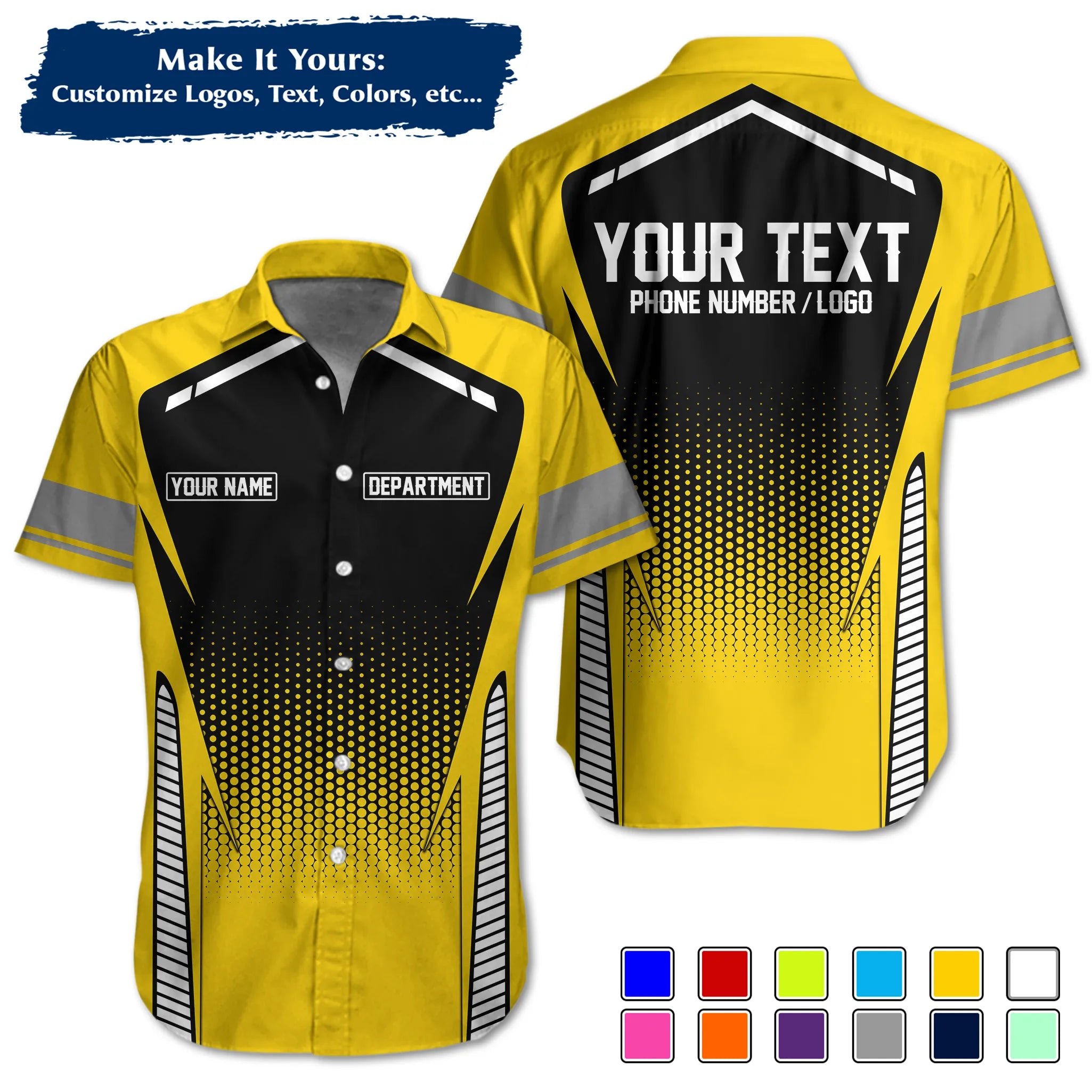 Custom Work Shirt & Uniform – Personalized with Company Logo, Name & Contact Inf UNF12