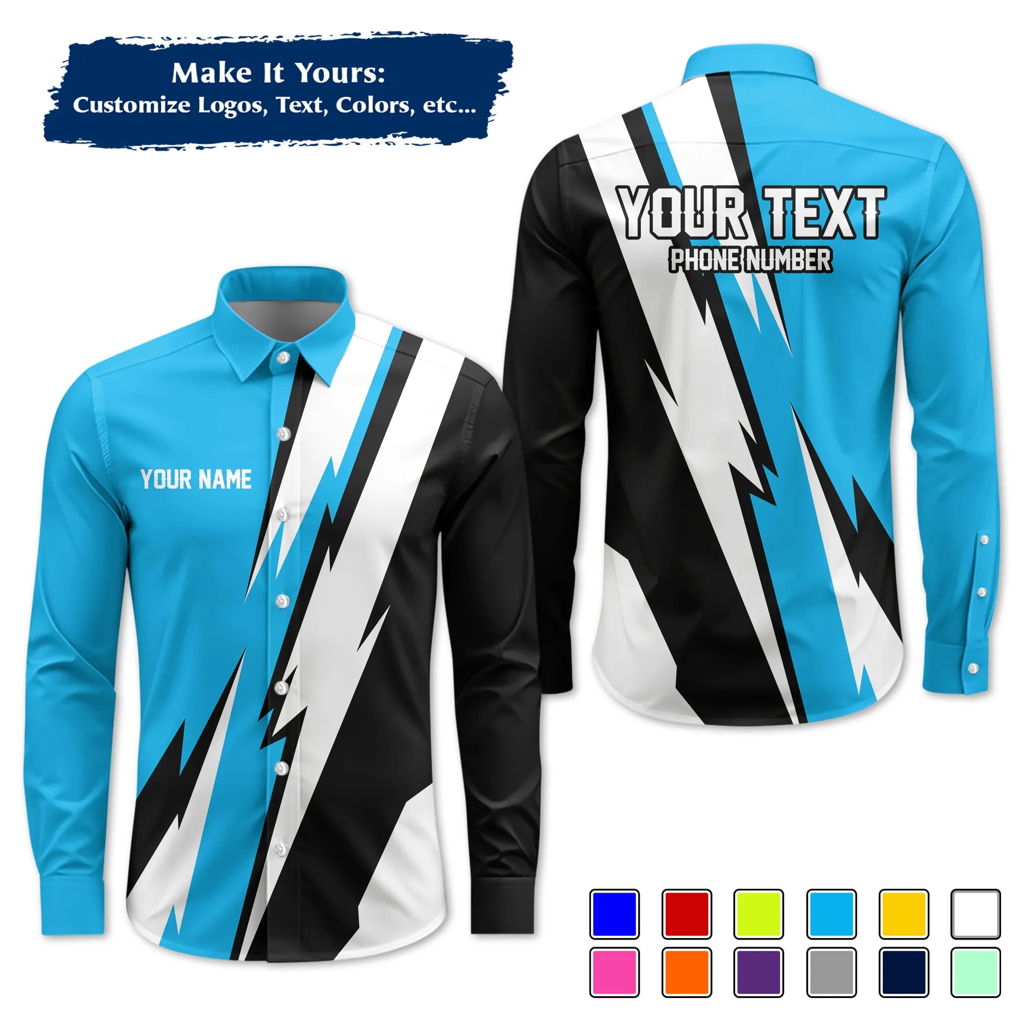 Custom Work Shirt & Uniform – Personalized with Company Logo, Name & Contact Inf UNF13