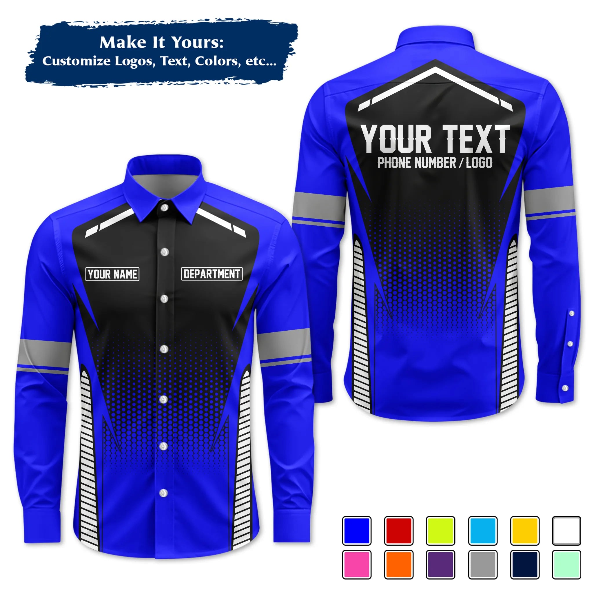Custom Work Shirt & Uniform – Personalized with Company Logo, Name & Contact Inf UNF12