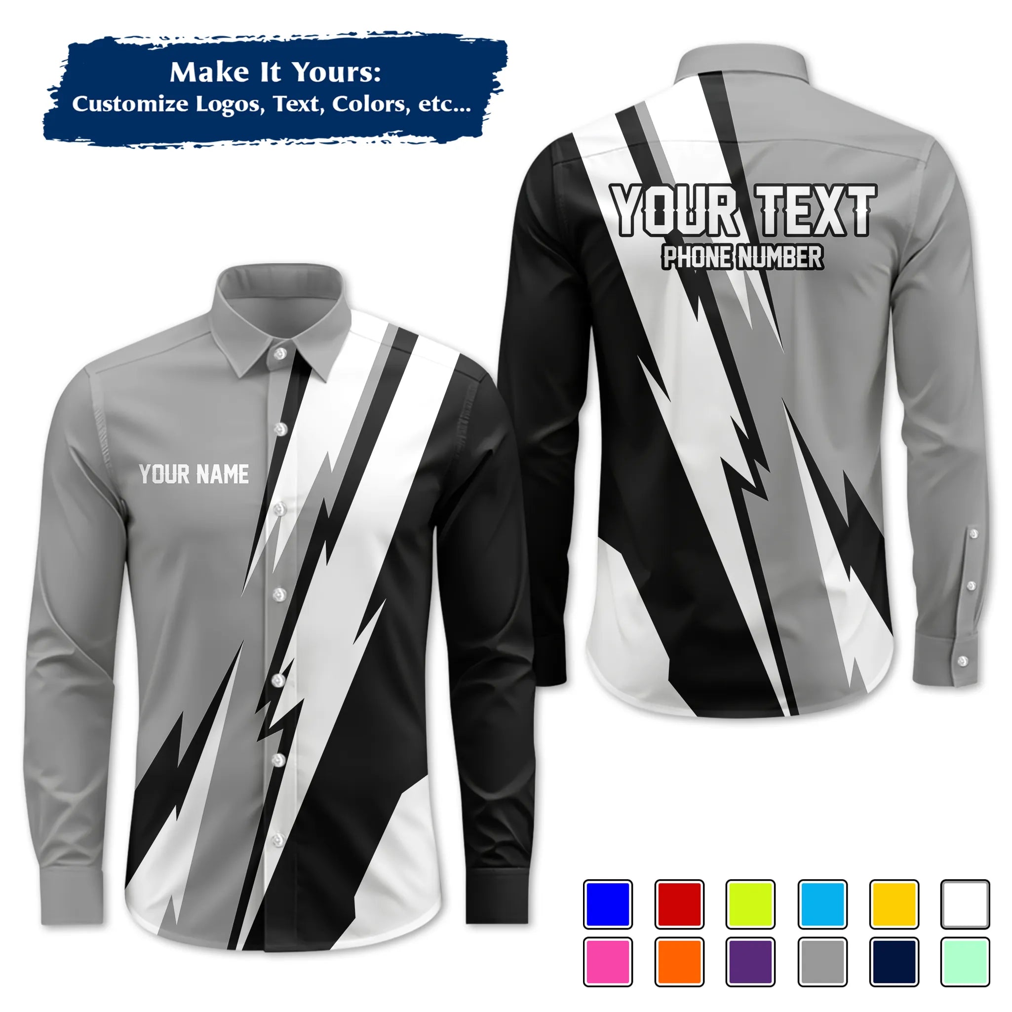 Custom Work Shirt & Uniform – Personalized with Company Logo, Name & Contact Inf UNF13