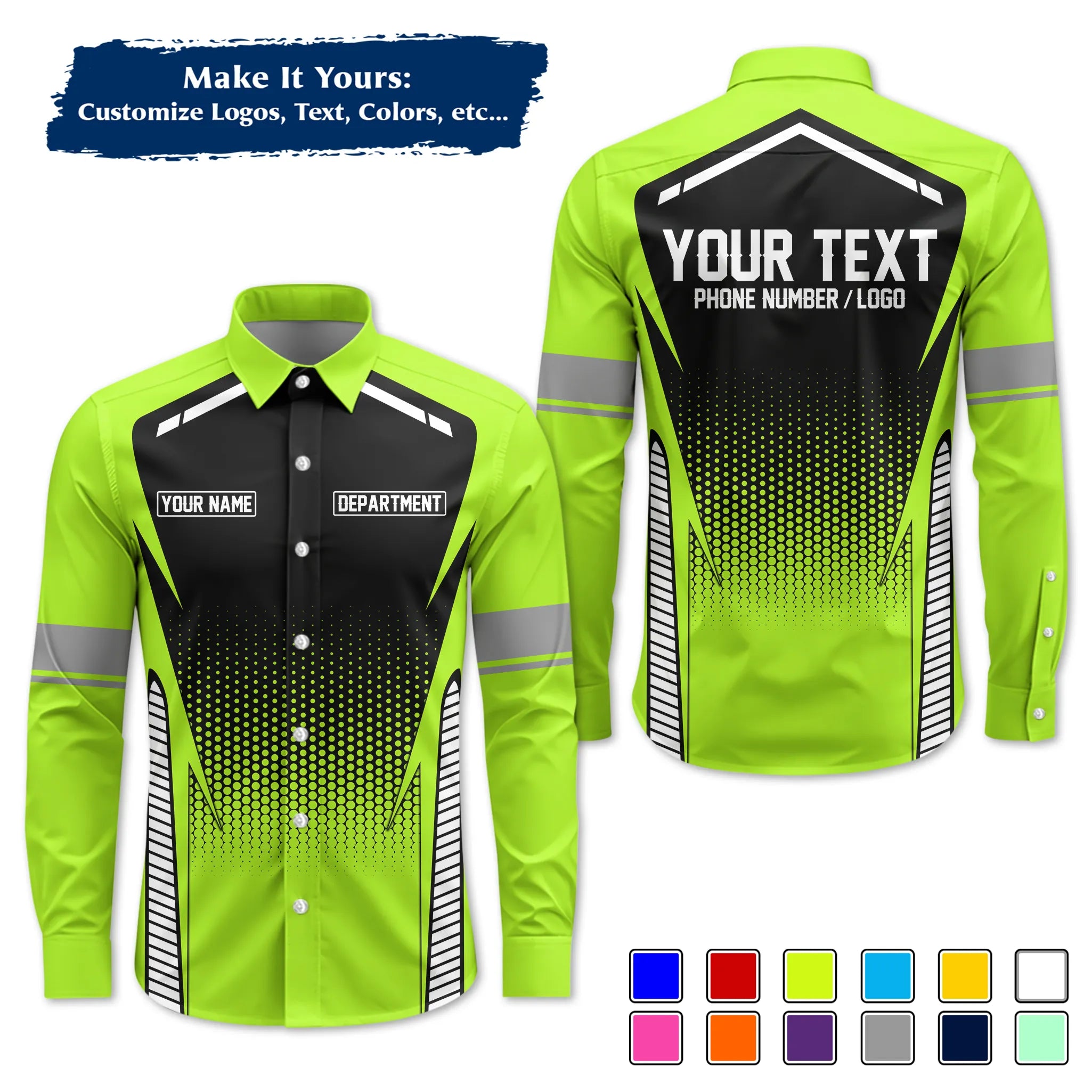 Custom Work Shirt & Uniform – Personalized with Company Logo, Name & Contact Inf UNF12