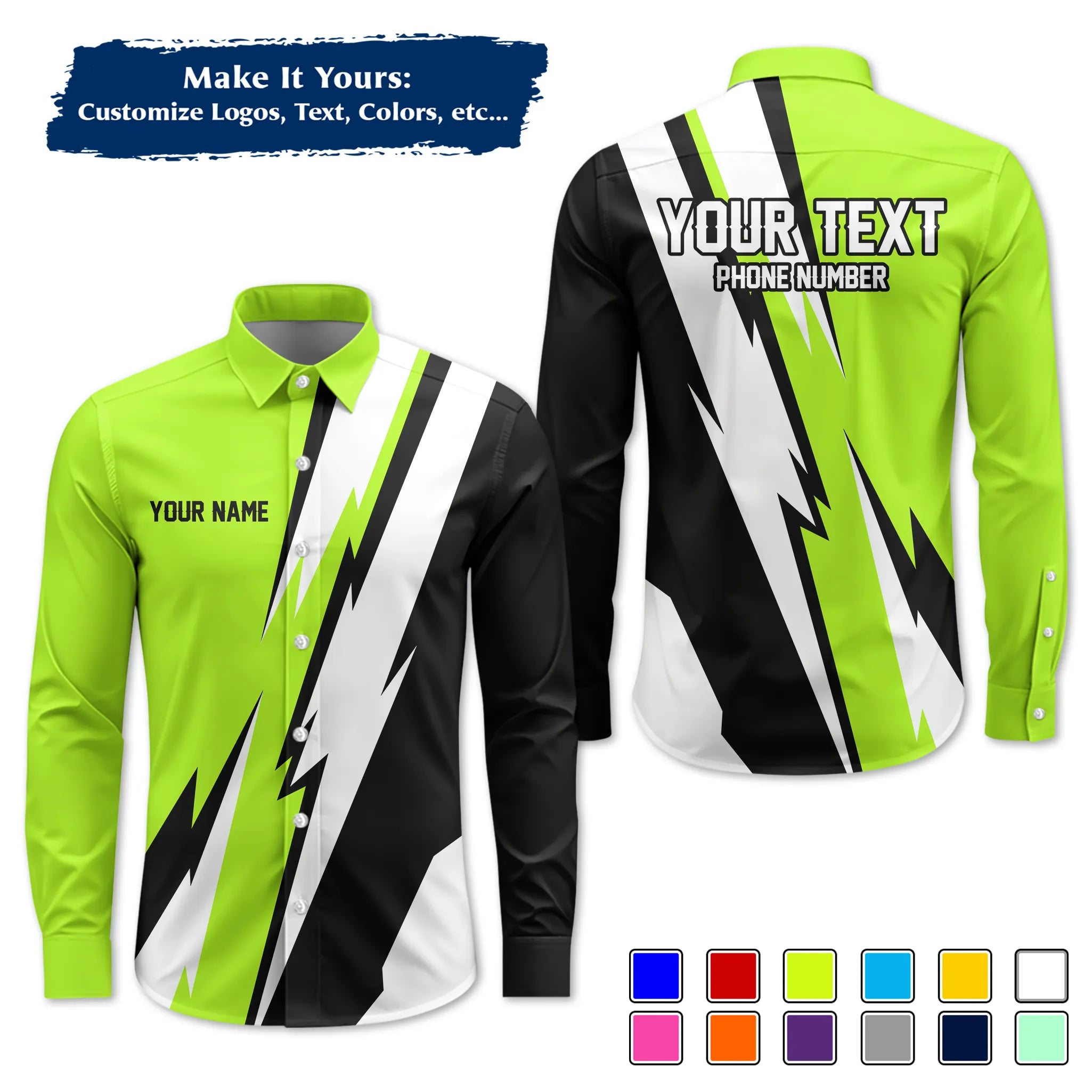 Custom Work Shirt & Uniform – Personalized with Company Logo, Name & Contact Inf UNF13