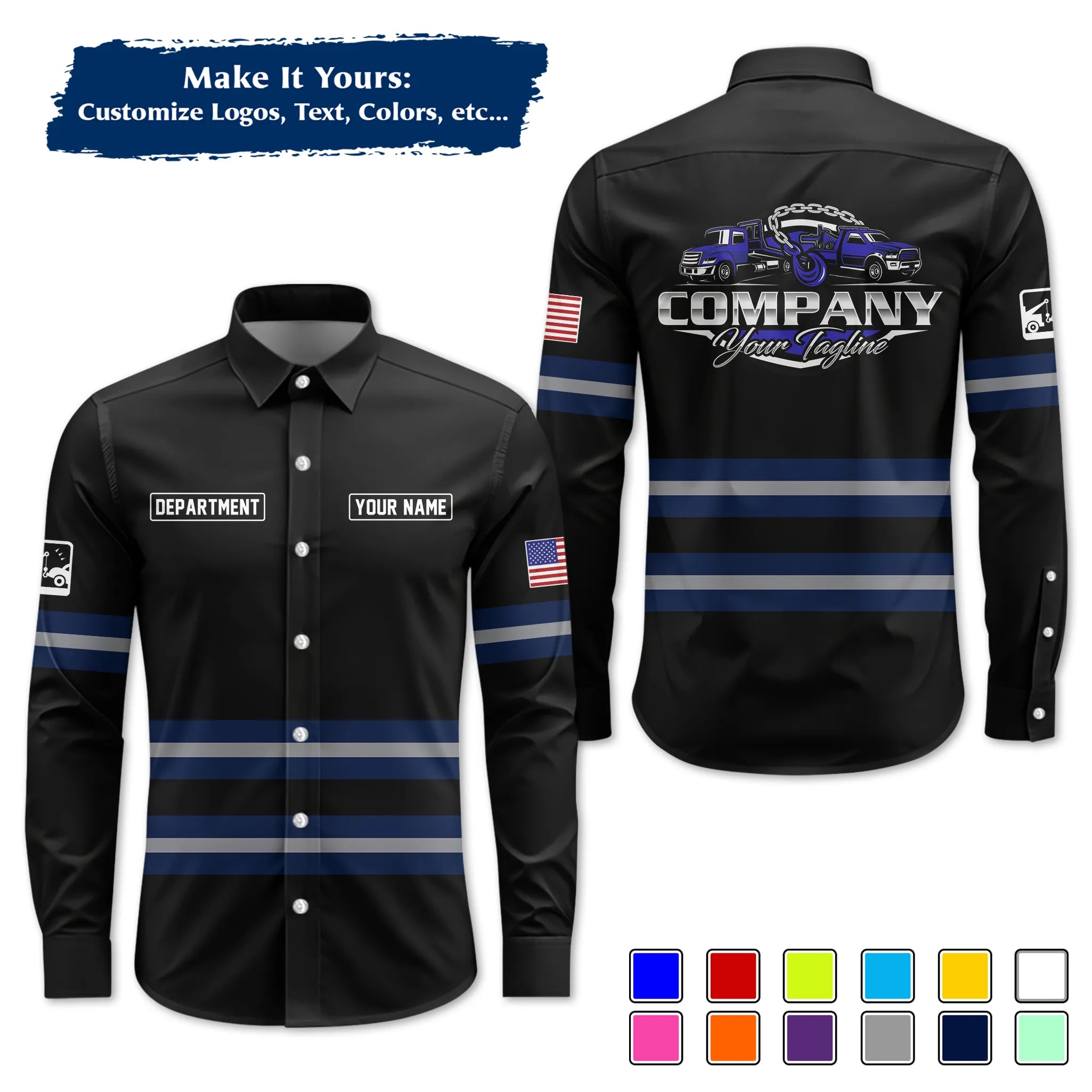 Custom Logo Trucker Apparel, Bulk Order Available, Personalized Gift for Trucking Business TRD11