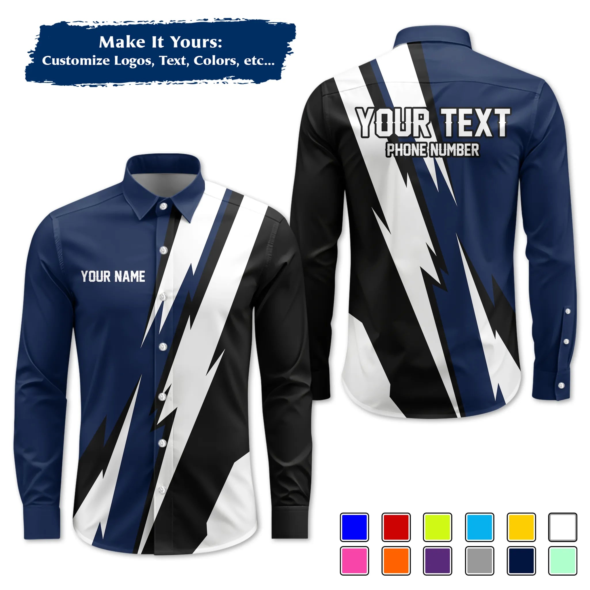 Custom Work Shirt & Uniform – Personalized with Company Logo, Name & Contact Inf UNF13