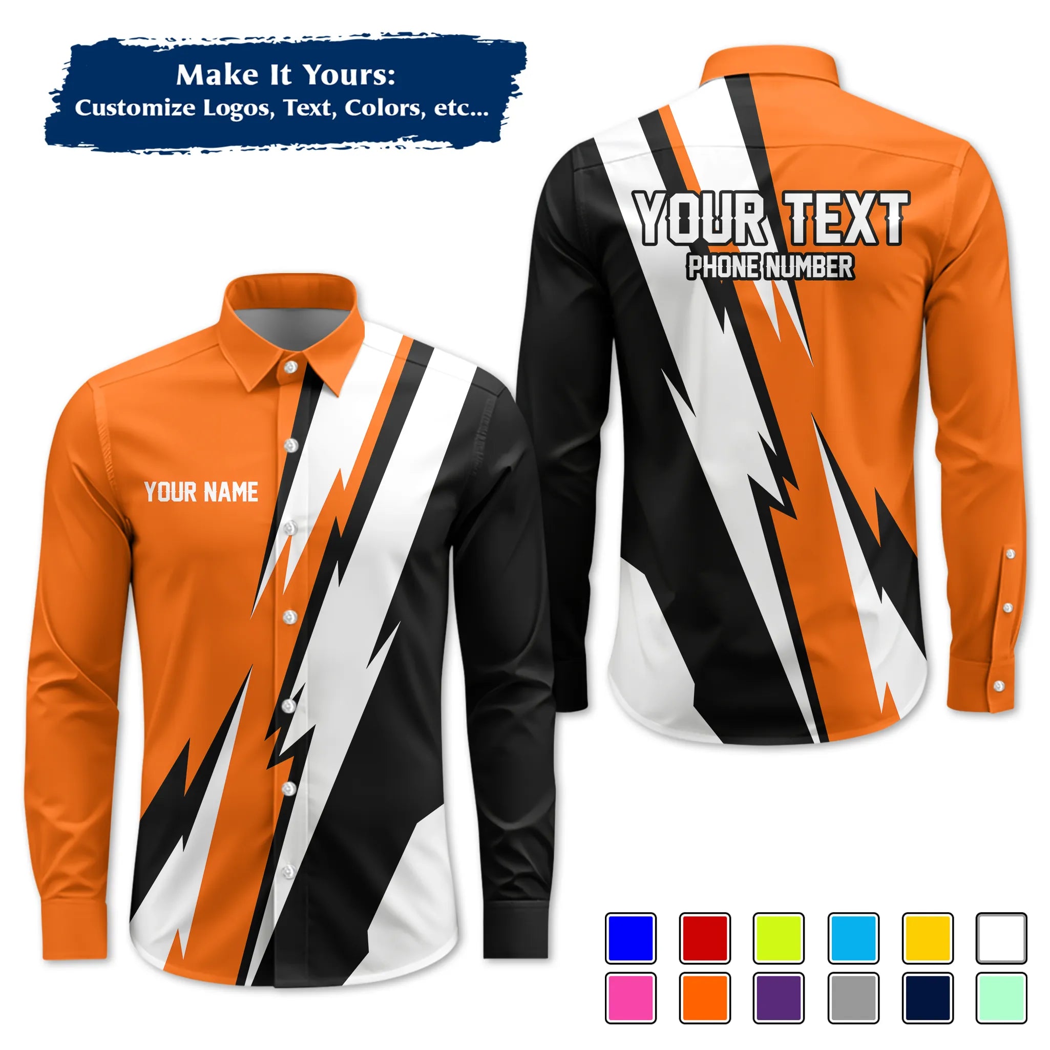 Custom Work Shirt & Uniform – Personalized with Company Logo, Name & Contact Inf UNF13