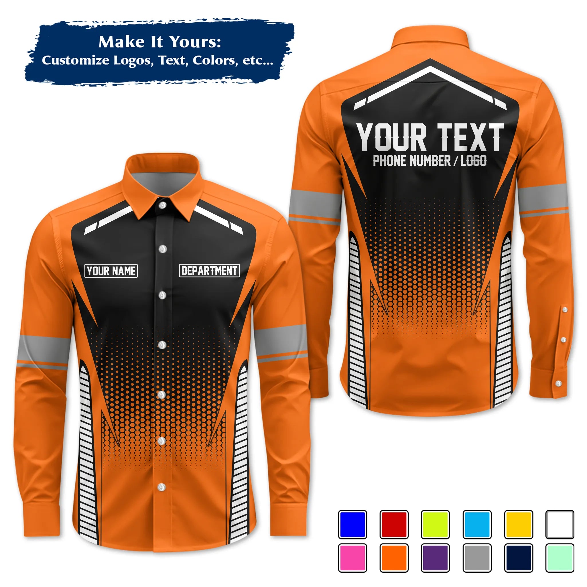 Custom Work Shirt & Uniform – Personalized with Company Logo, Name & Contact Inf UNF12