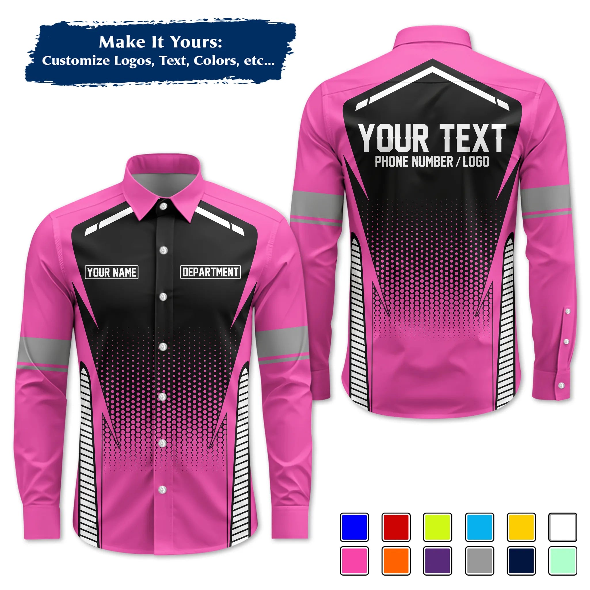Custom Work Shirt & Uniform – Personalized with Company Logo, Name & Contact Inf UNF12