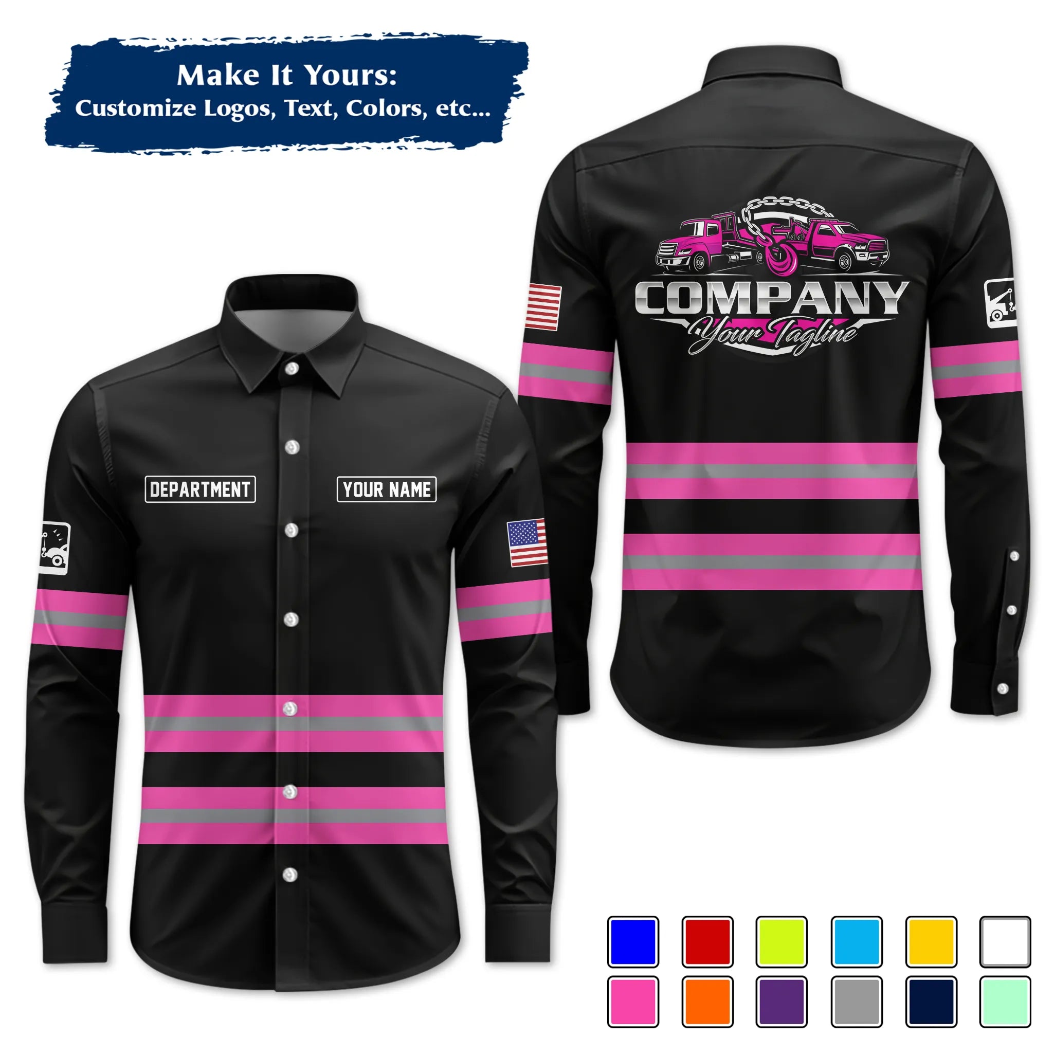 Custom Logo Trucker Apparel, Bulk Order Available, Personalized Gift for Trucking Business TRD11