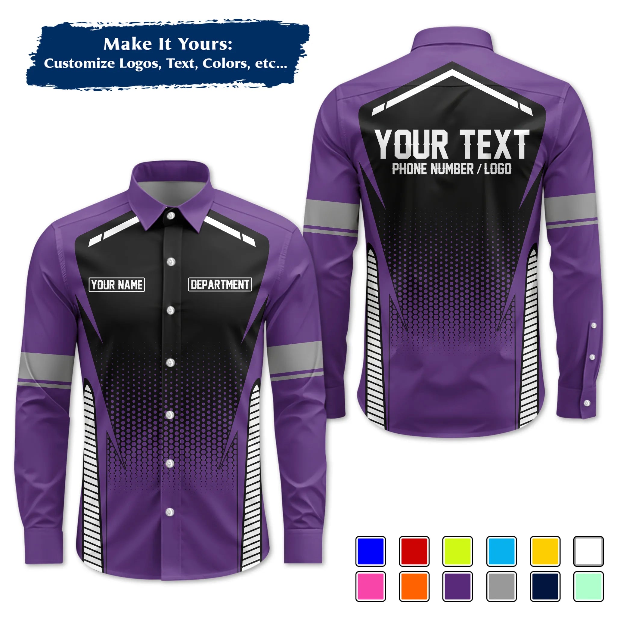 Custom Work Shirt & Uniform – Personalized with Company Logo, Name & Contact Inf UNF12