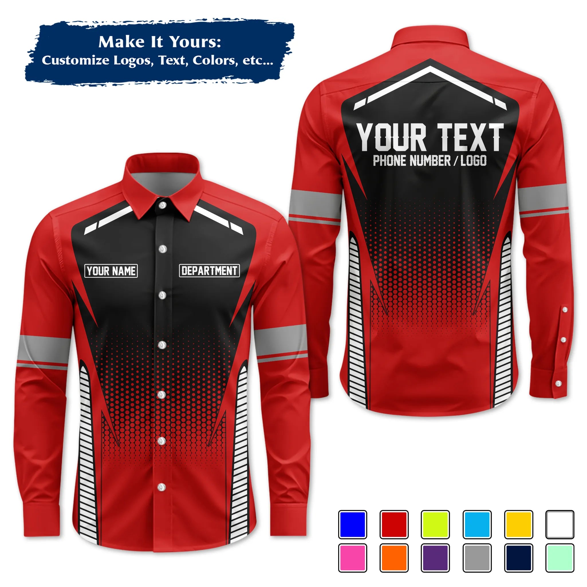 Custom Work Shirt & Uniform – Personalized with Company Logo, Name & Contact Inf UNF12