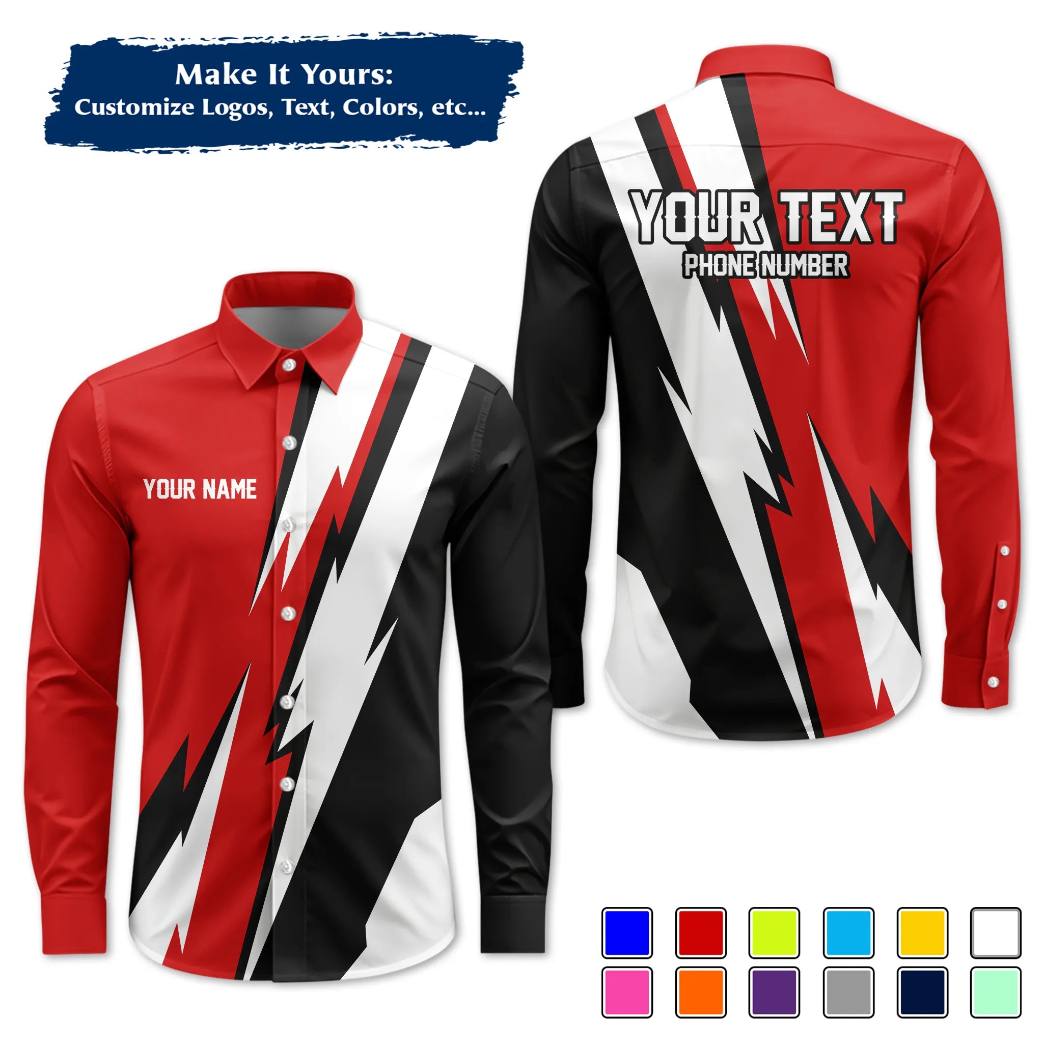 Custom Work Shirt & Uniform – Personalized with Company Logo, Name & Contact Inf UNF13