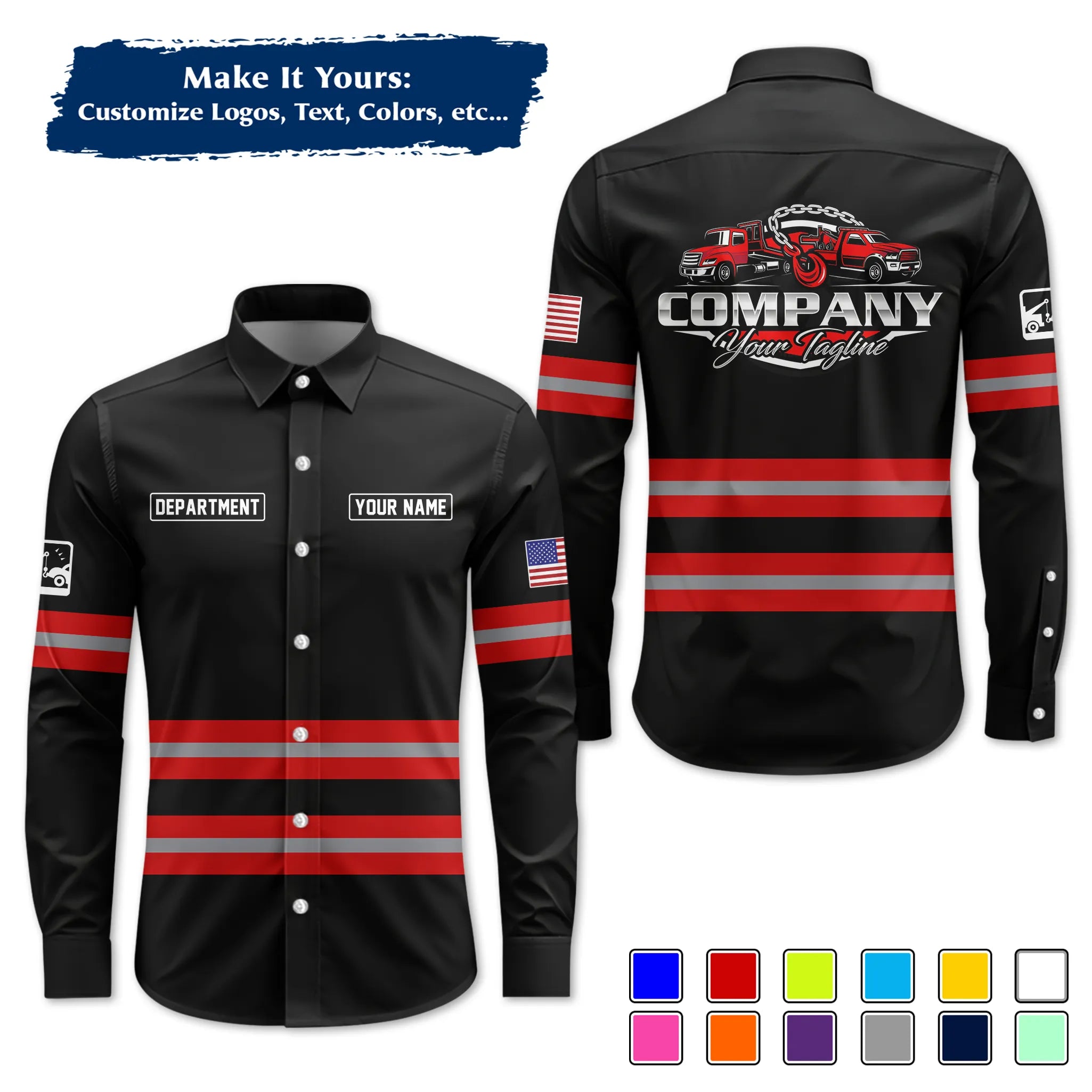 Custom Logo Trucker Apparel, Bulk Order Available, Personalized Gift for Trucking Business TRD11