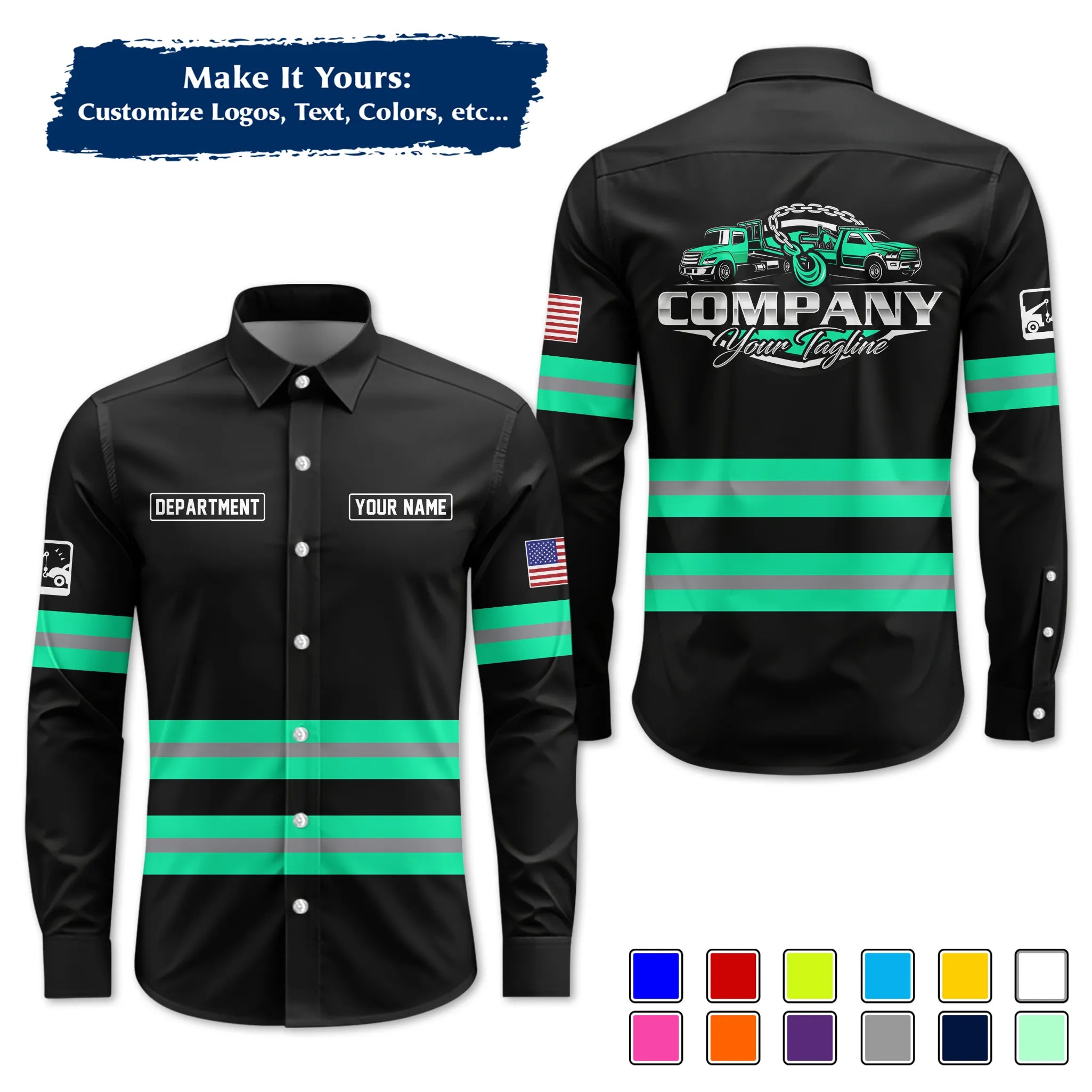 Custom Logo Trucker Apparel, Bulk Order Available, Personalized Gift for Trucking Business TRD11