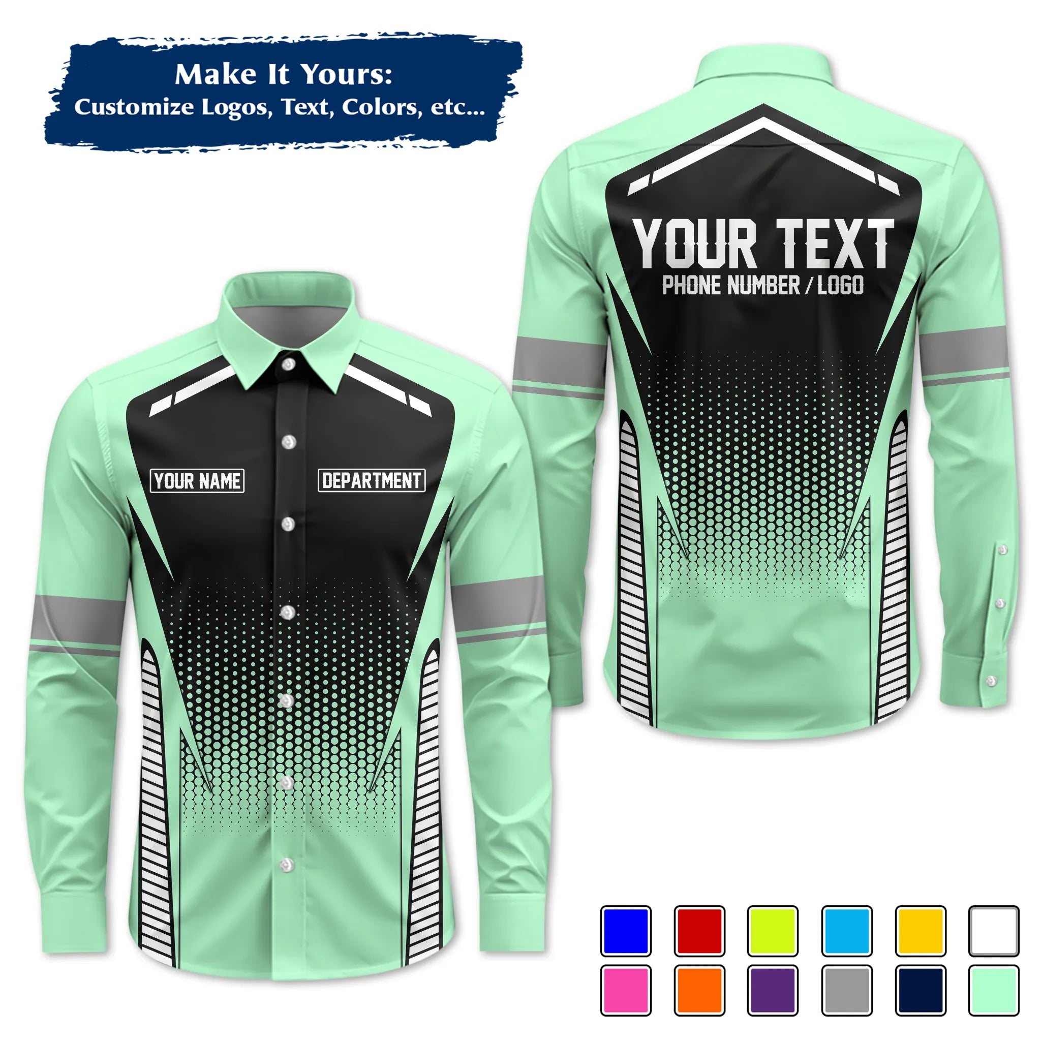 Custom Work Shirt & Uniform – Personalized with Company Logo, Name & Contact Inf UNF12