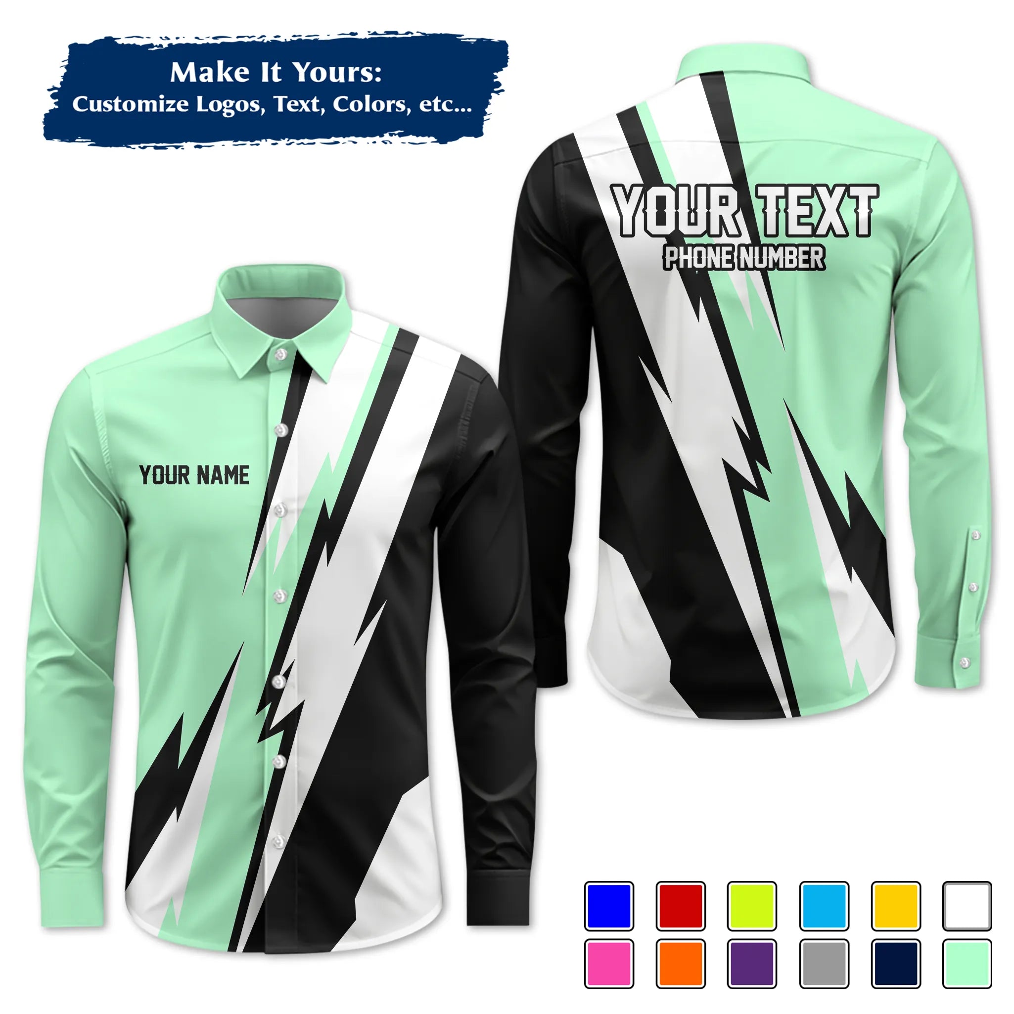 Custom Work Shirt & Uniform – Personalized with Company Logo, Name & Contact Inf UNF13