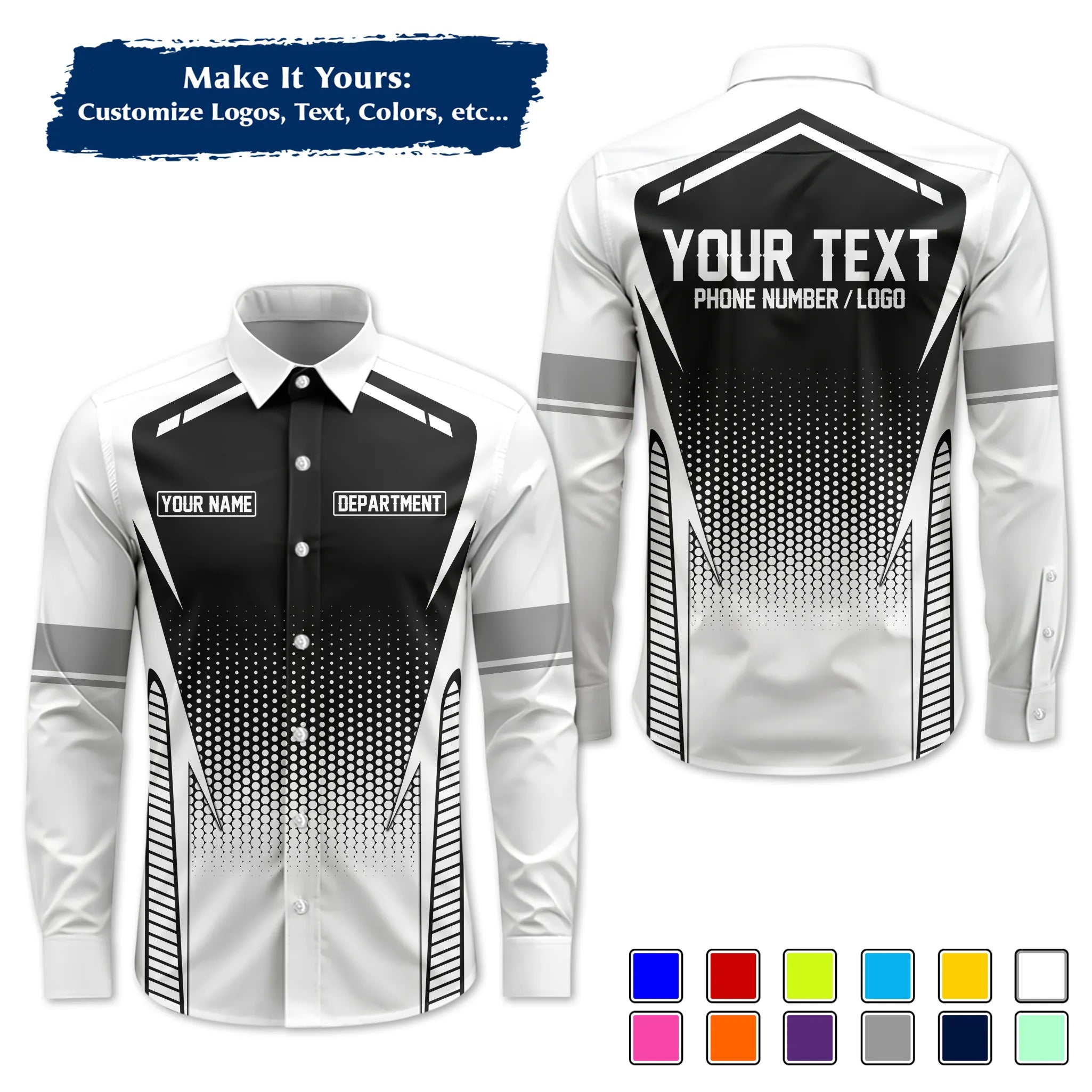 Custom Work Shirt & Uniform – Personalized with Company Logo, Name & Contact Inf UNF12
