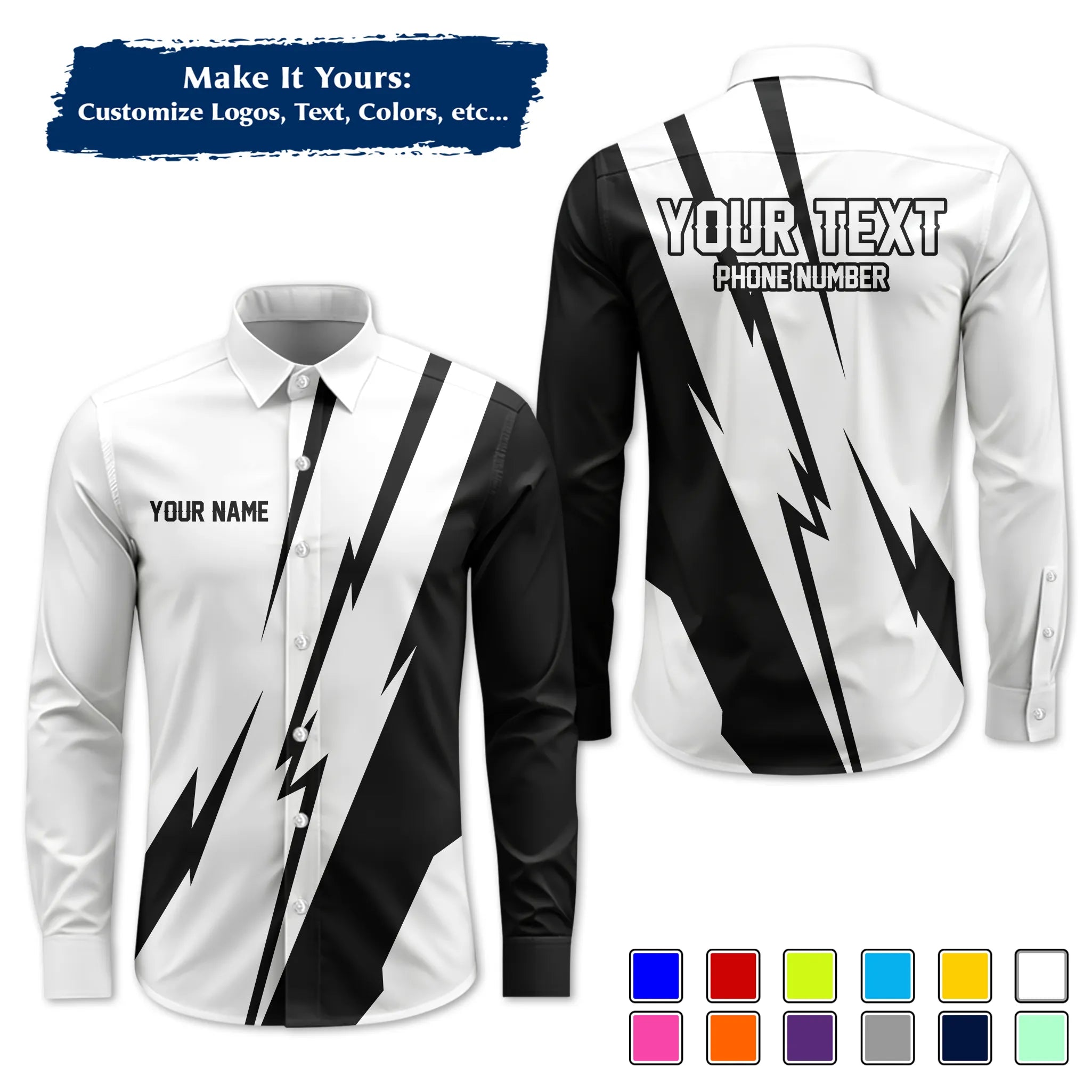 Custom Work Shirt & Uniform – Personalized with Company Logo, Name & Contact Inf UNF13