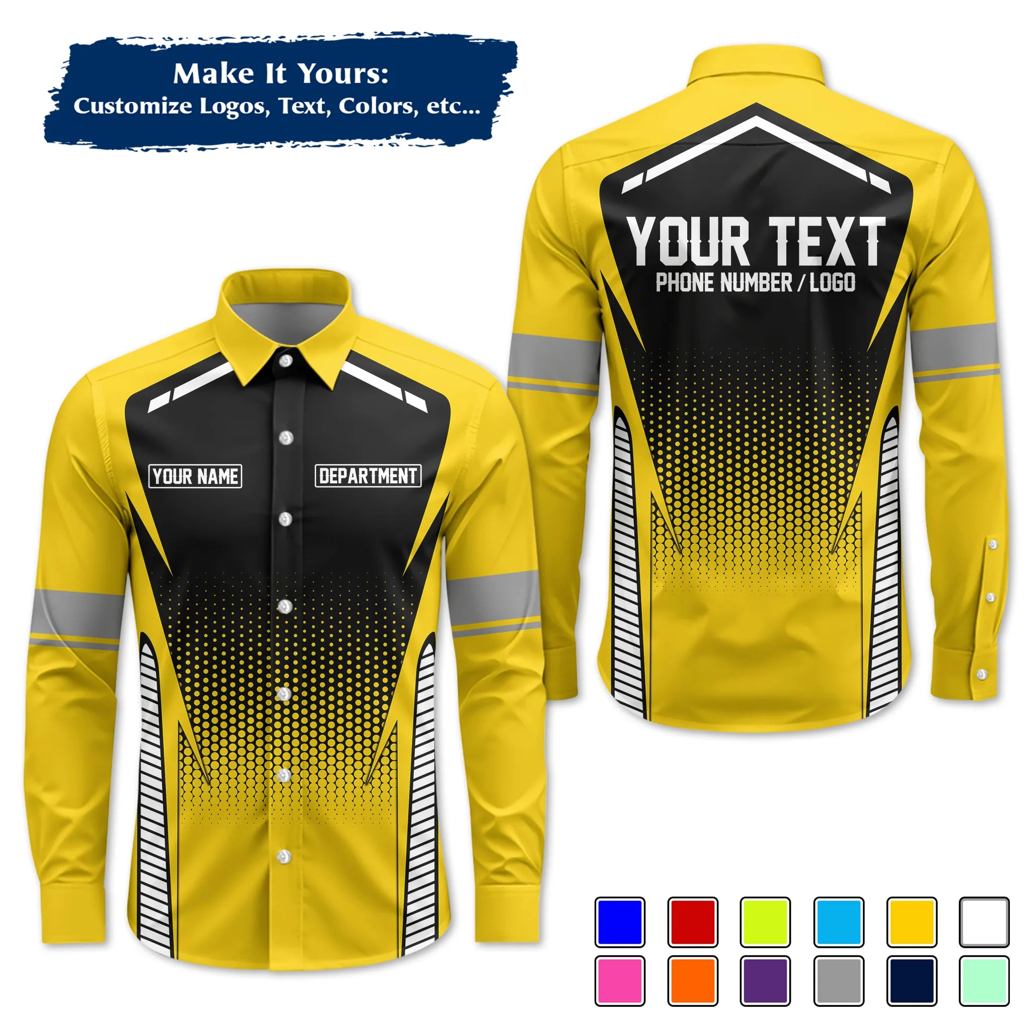 Custom Work Shirt & Uniform – Personalized with Company Logo, Name & Contact Inf UNF12