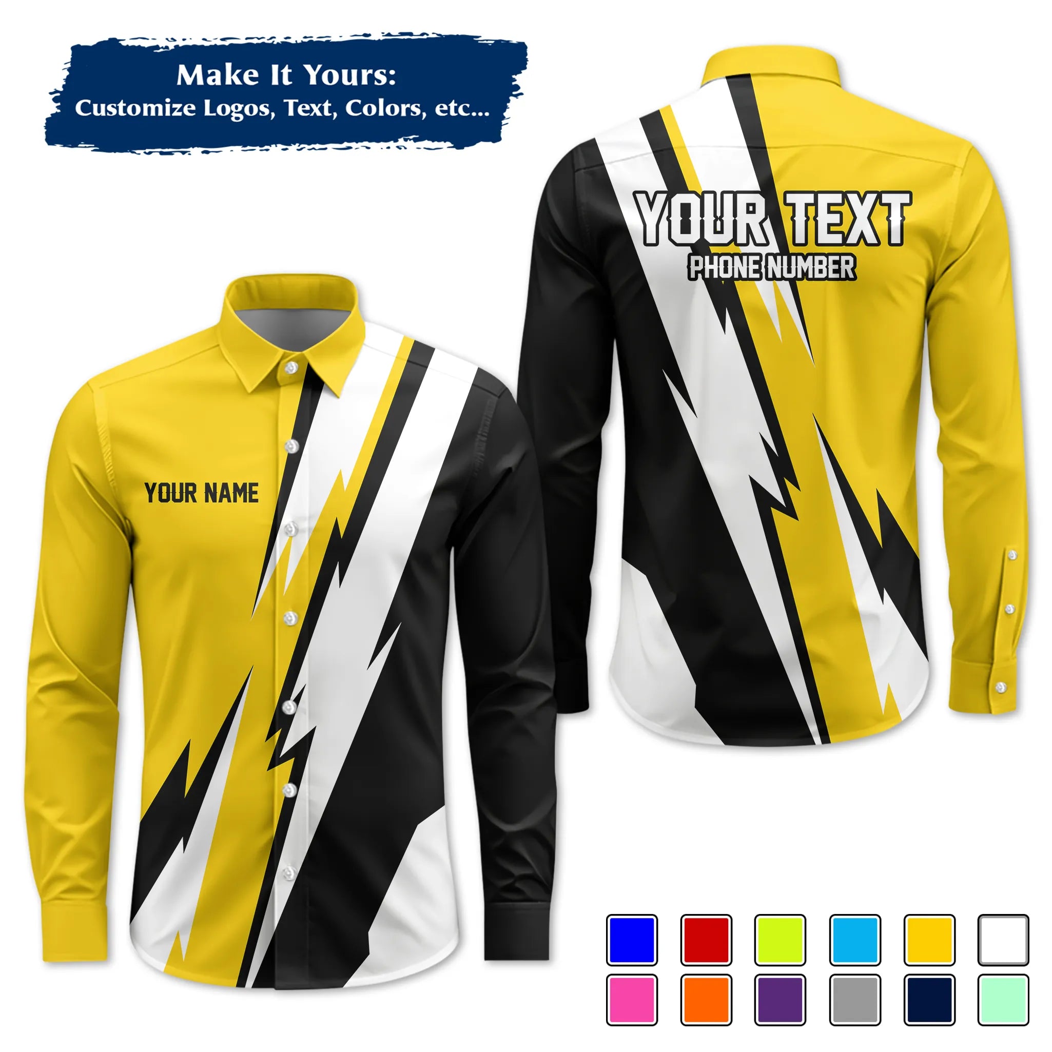 Custom Work Shirt & Uniform – Personalized with Company Logo, Name & Contact Inf UNF13