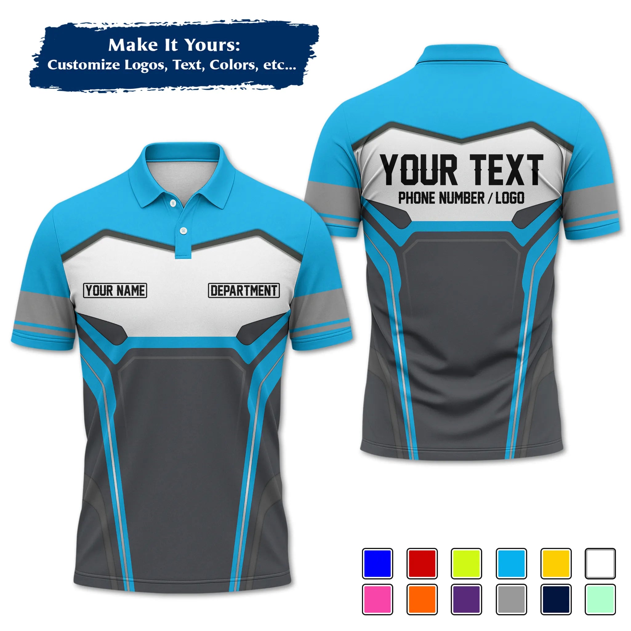 Custom Work Shirt & Uniform – Personalized with Company Logo, Name & Contact Inf UNF15