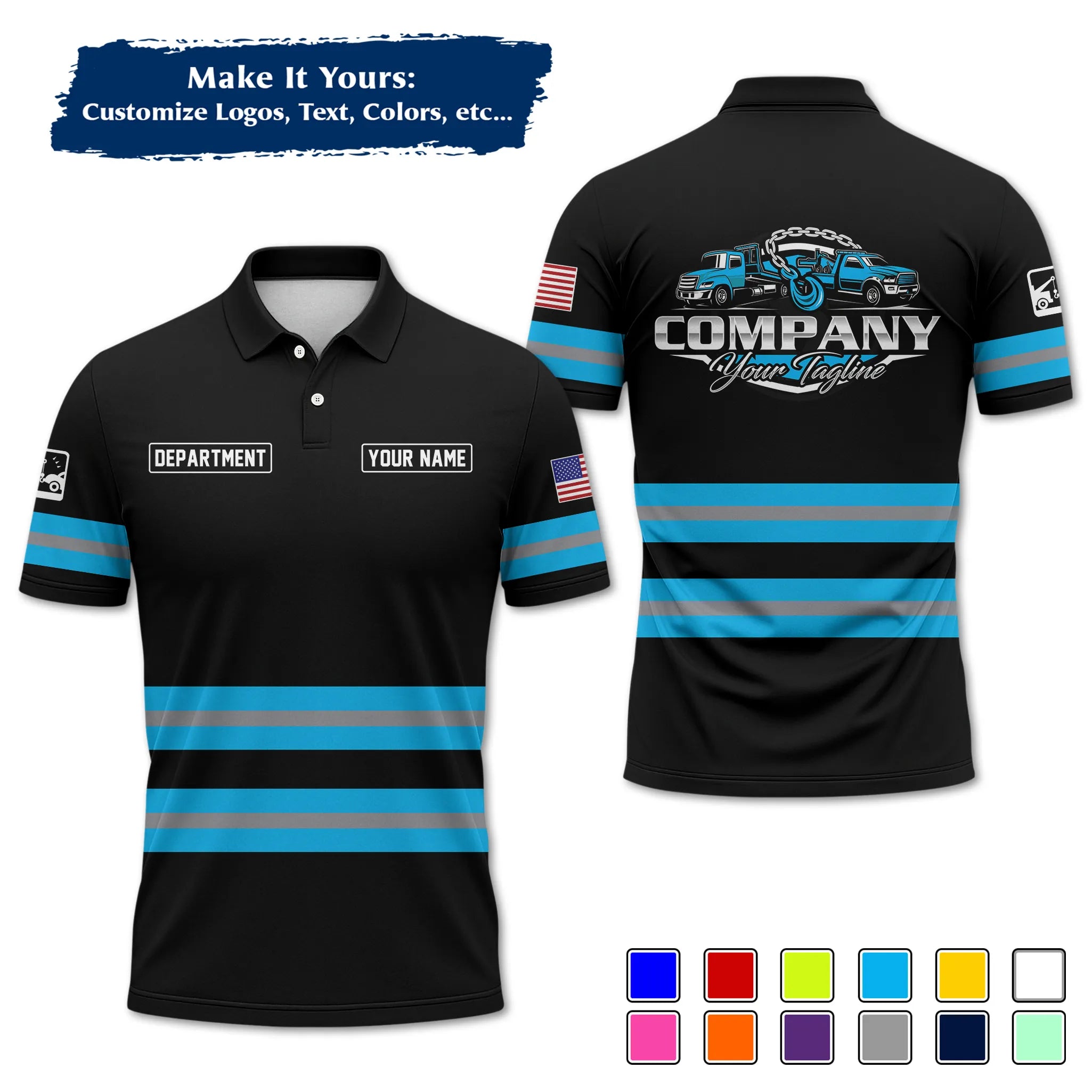 Custom Logo Trucker Apparel, Bulk Order Available, Personalized Gift for Trucking Business TRD11