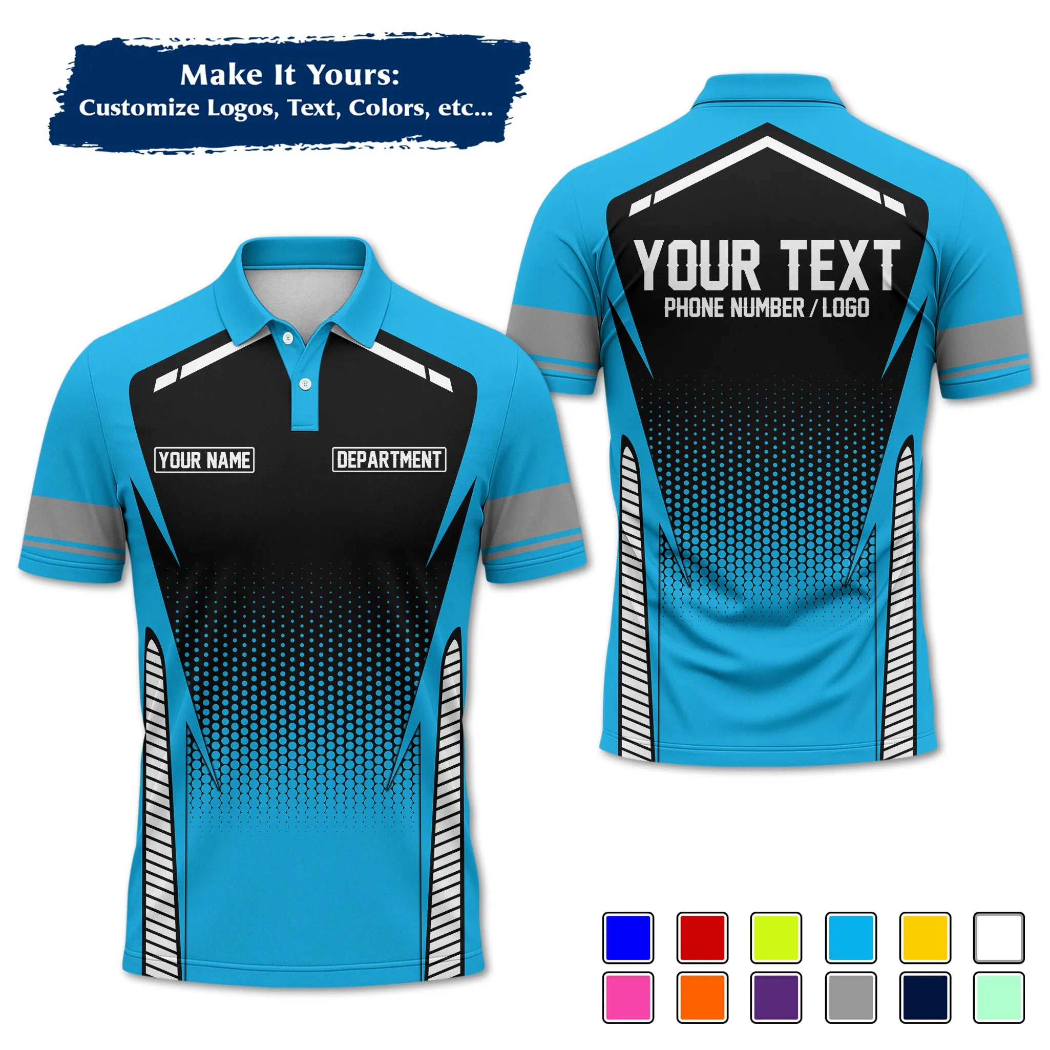 Custom Work Shirt & Uniform – Personalized with Company Logo, Name & Contact Inf UNF12