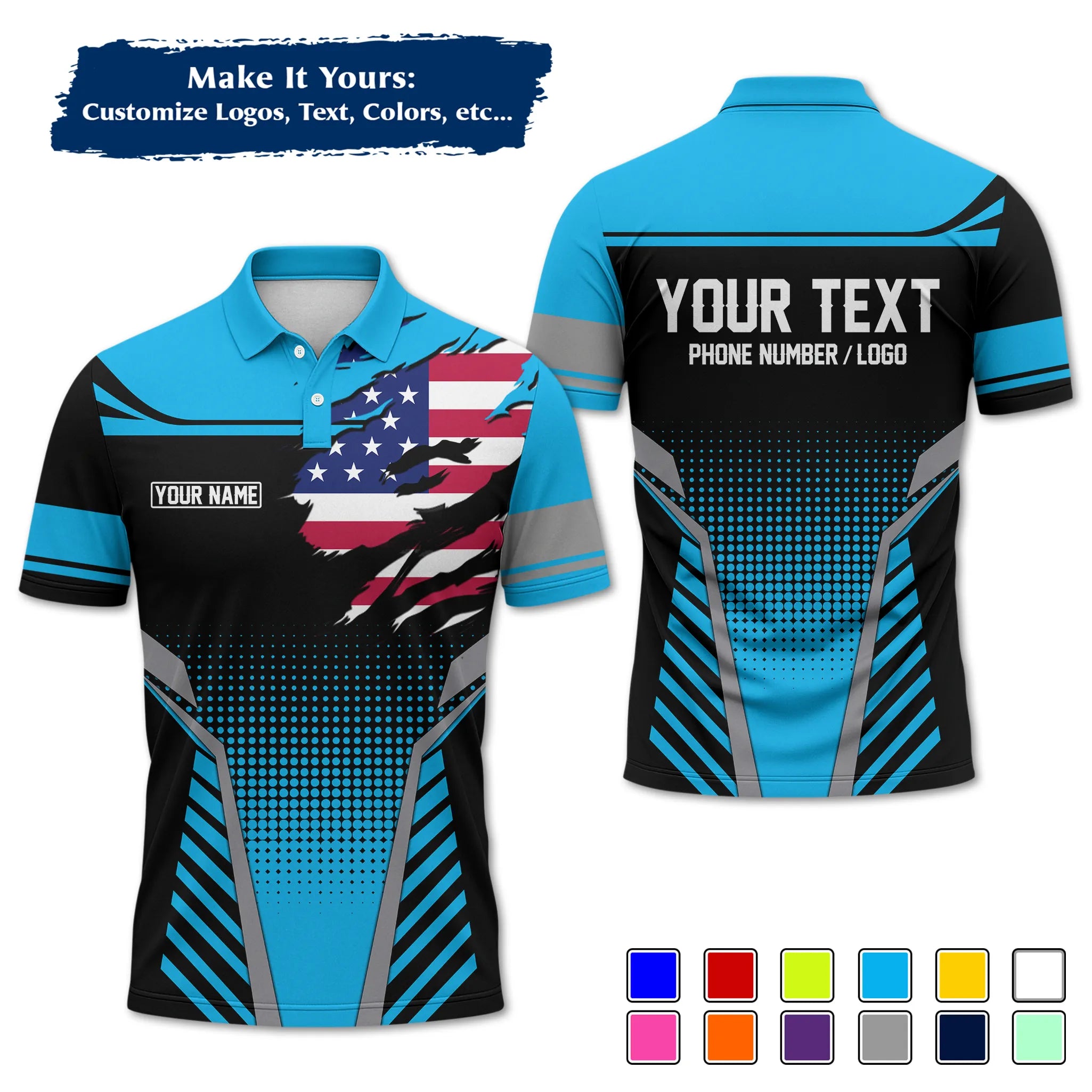 Custom Work Shirt & Uniform – Personalized with Company Logo, Name & Contact Inf UNF14