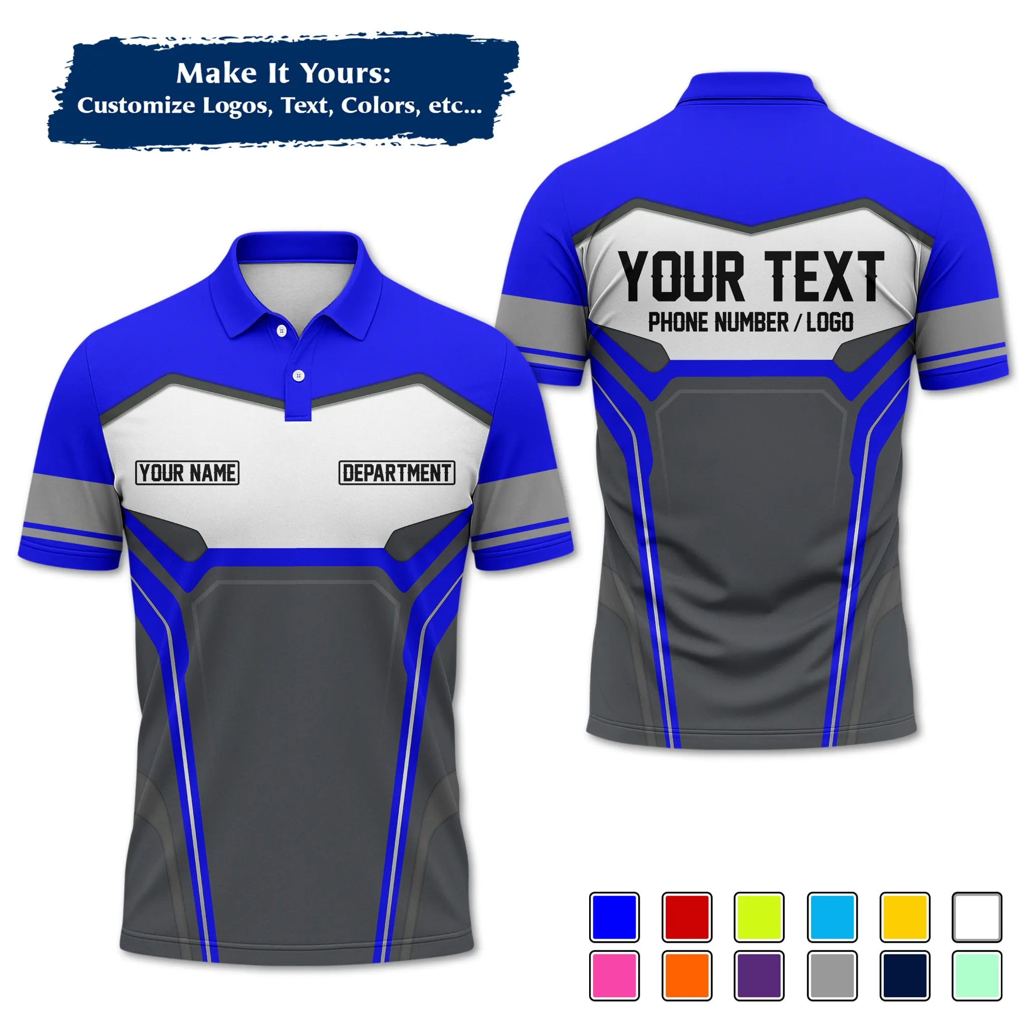 Custom Work Shirt & Uniform – Personalized with Company Logo, Name & Contact Inf UNF15