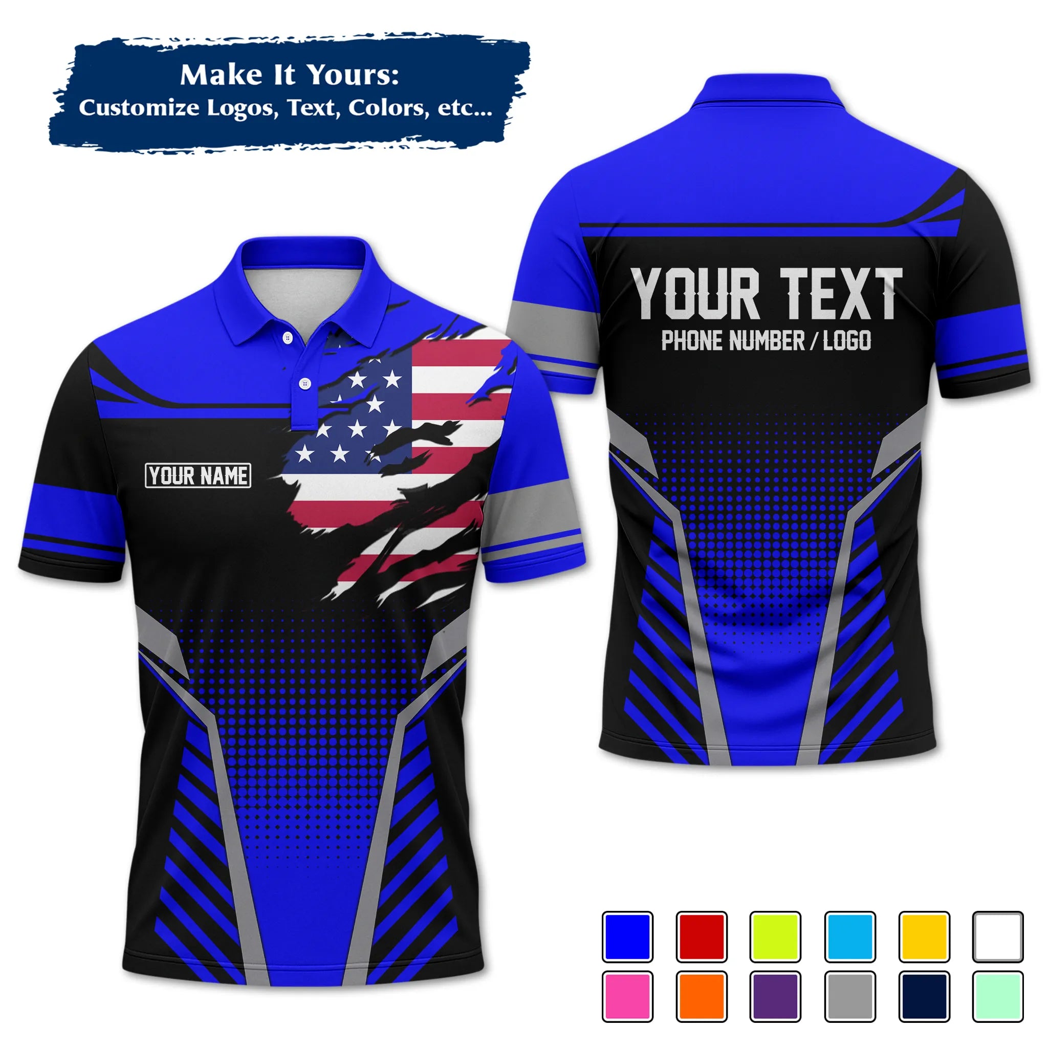 Custom Work Shirt & Uniform – Personalized with Company Logo, Name & Contact Inf UNF14