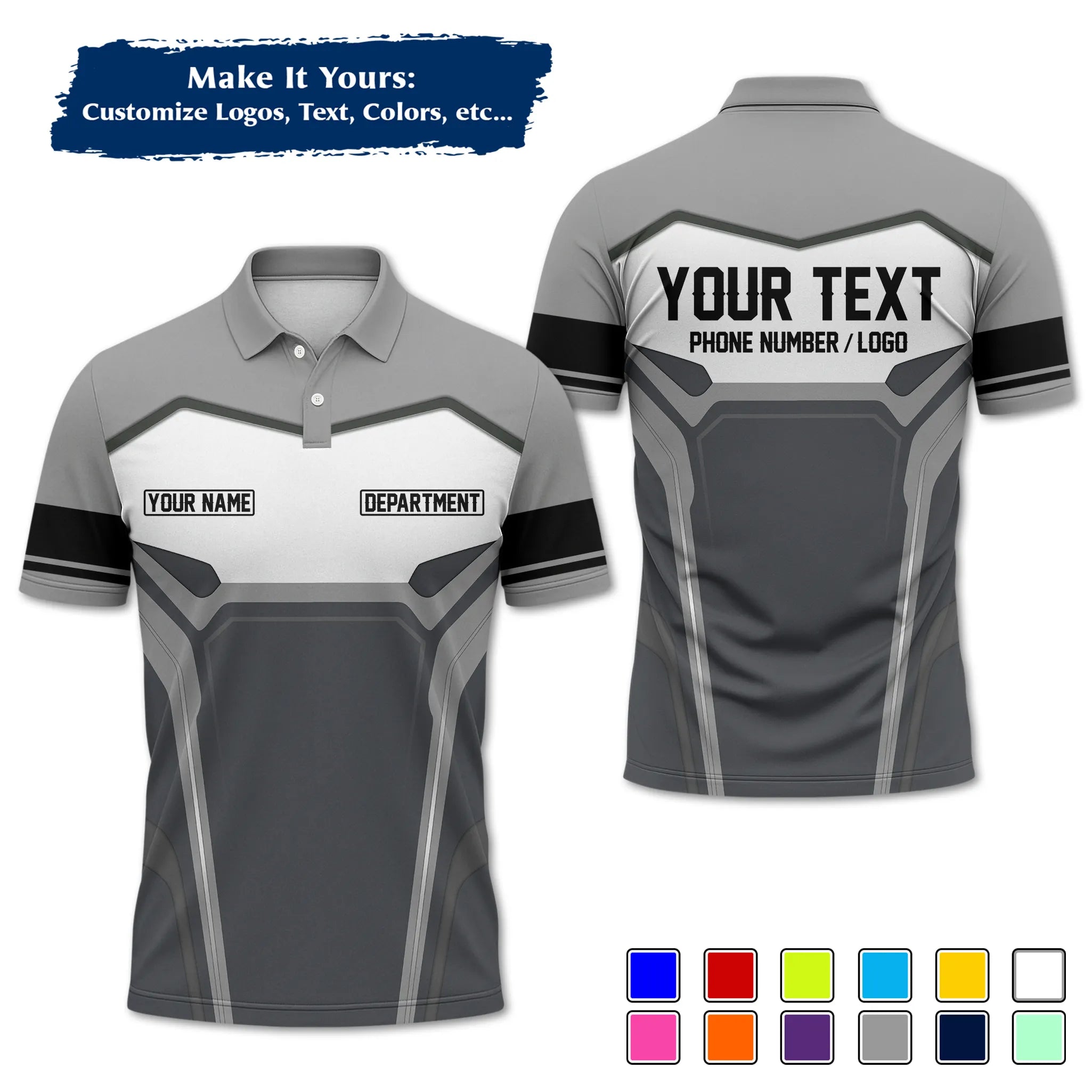 Custom Work Shirt & Uniform – Personalized with Company Logo, Name & Contact Inf UNF15