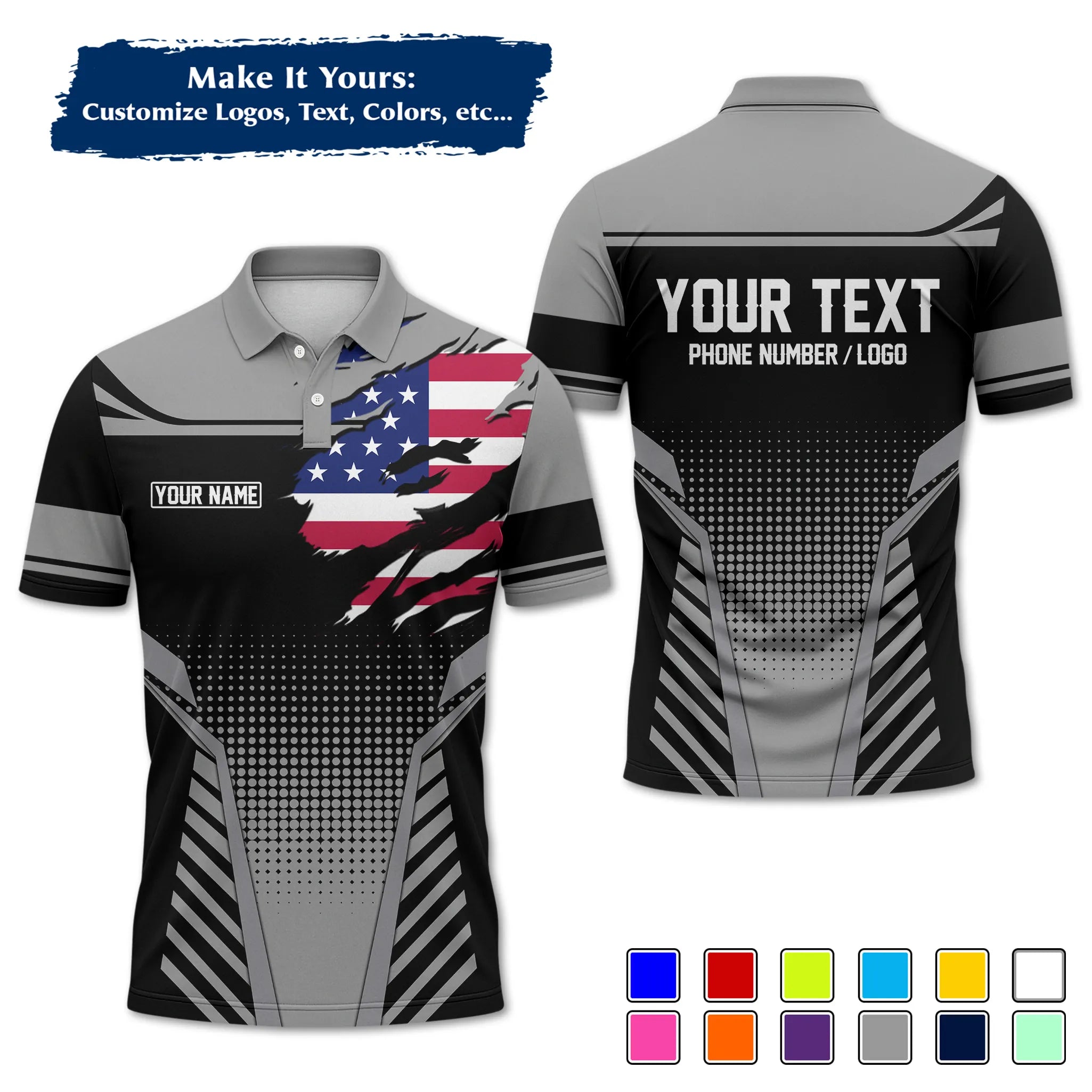Custom Work Shirt & Uniform – Personalized with Company Logo, Name & Contact Inf UNF14