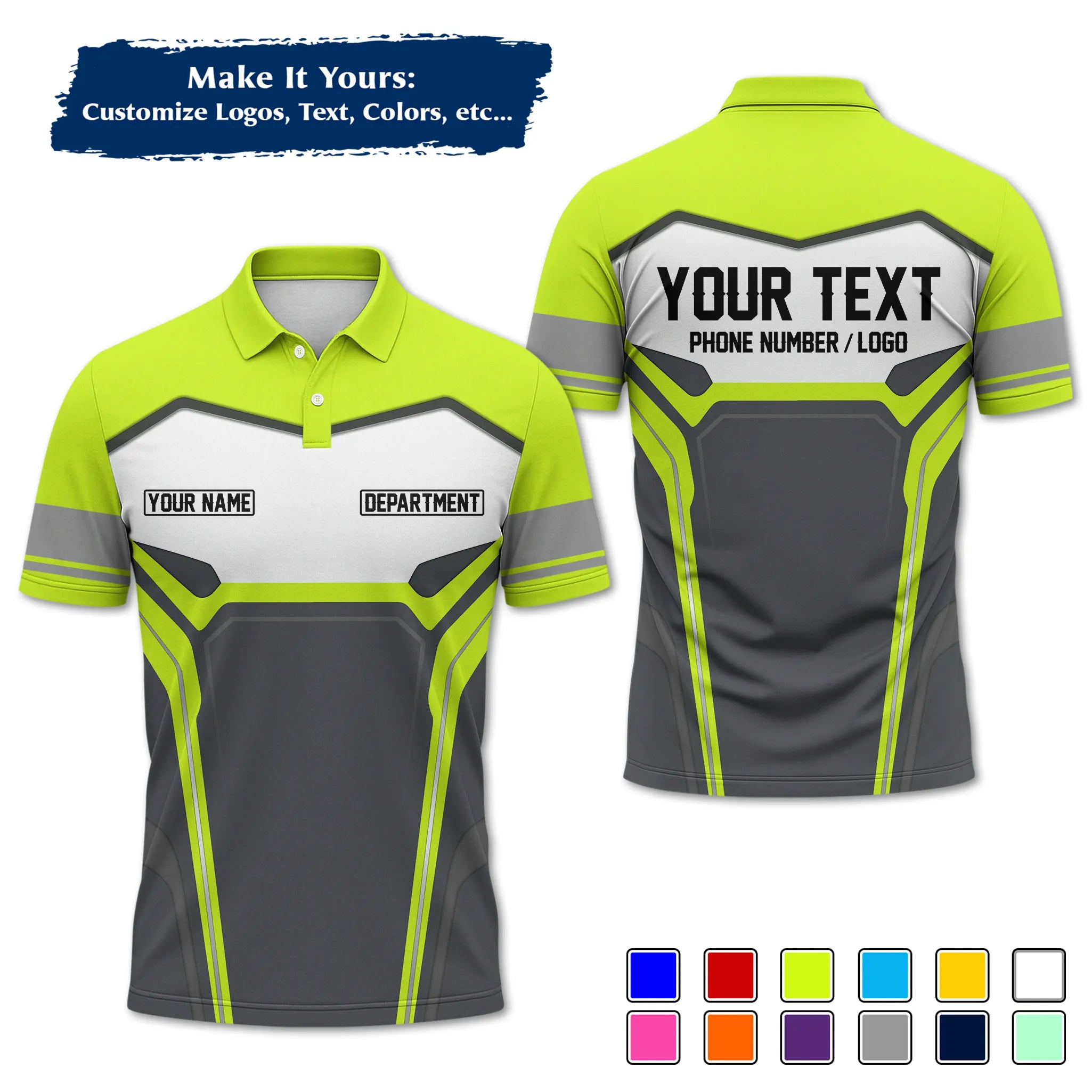 Custom Work Shirt & Uniform – Personalized with Company Logo, Name & Contact Inf UNF15