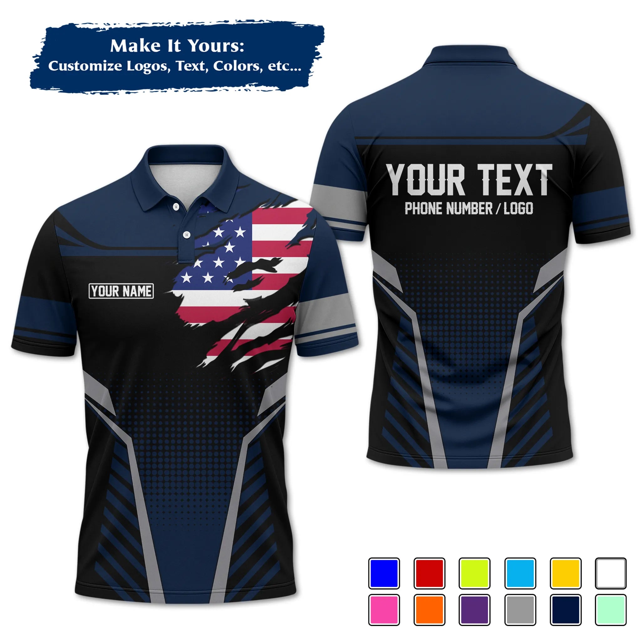 Custom Work Shirt & Uniform – Personalized with Company Logo, Name & Contact Inf UNF14