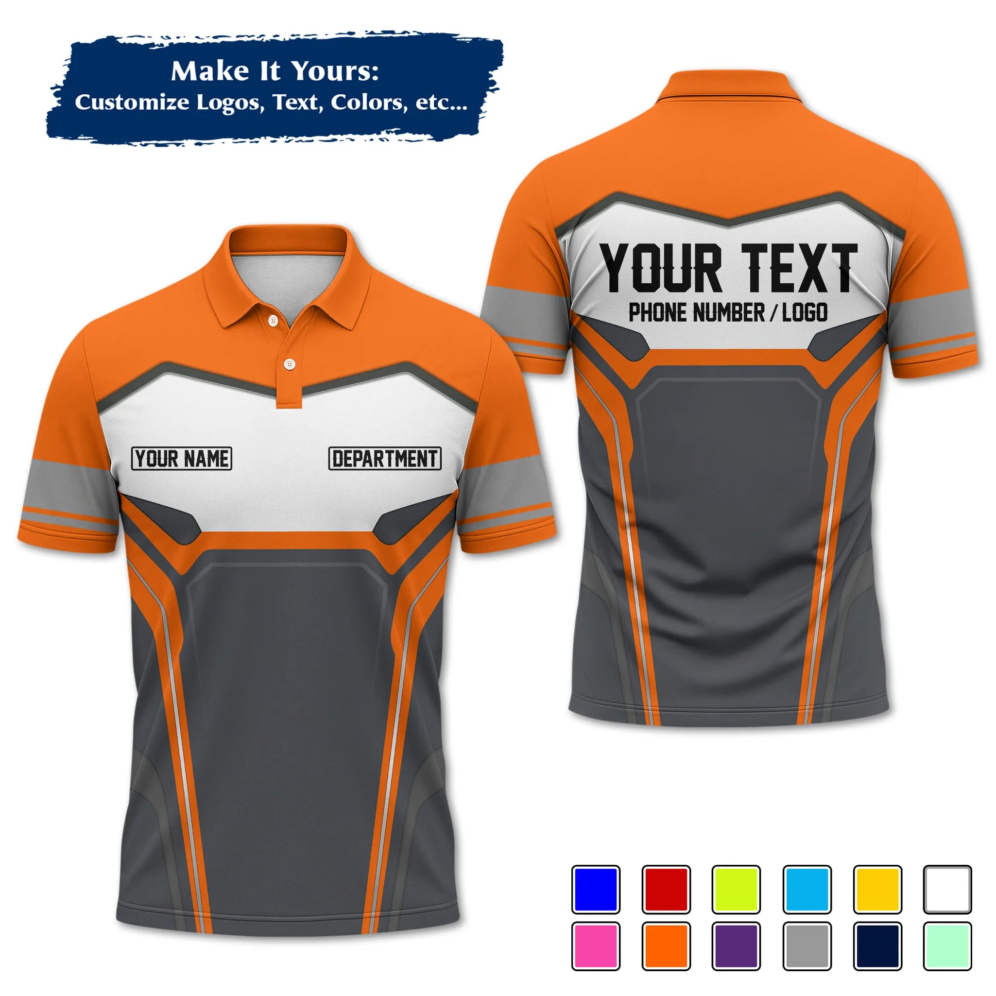 Custom Work Shirt & Uniform – Personalized with Company Logo, Name & Contact Inf UNF15