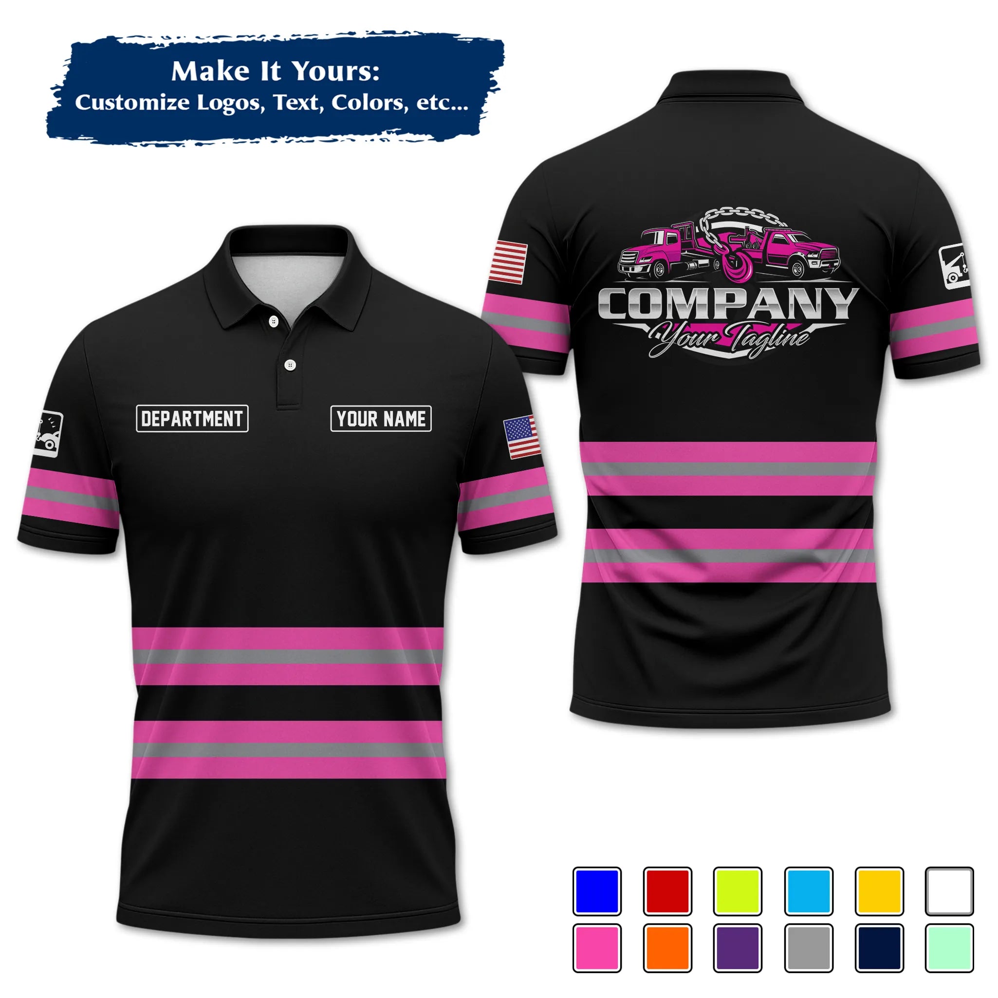 Custom Logo Trucker Apparel, Bulk Order Available, Personalized Gift for Trucking Business TRD11